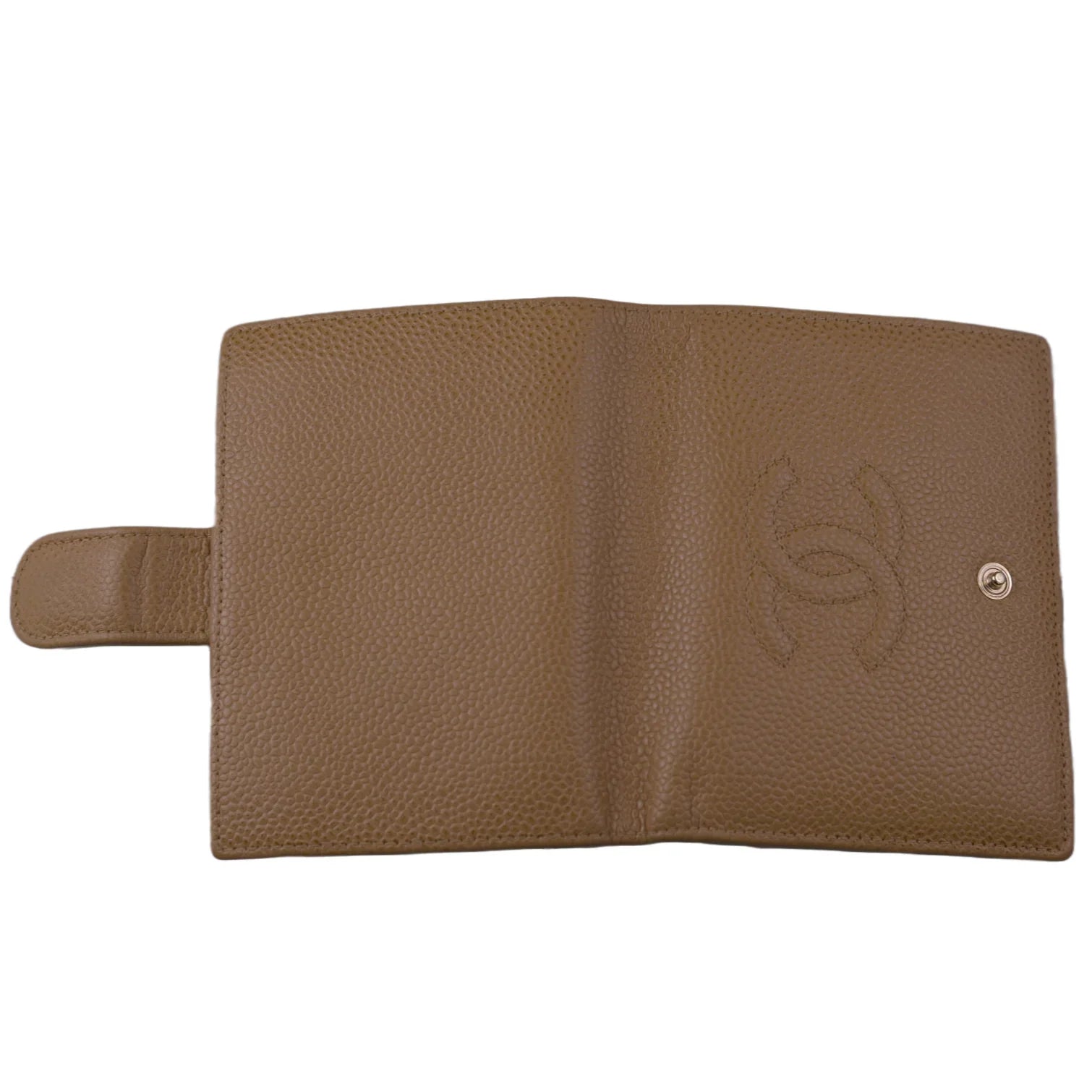 Chanel Caviar CC Timeless Bifold Wallet Beige
