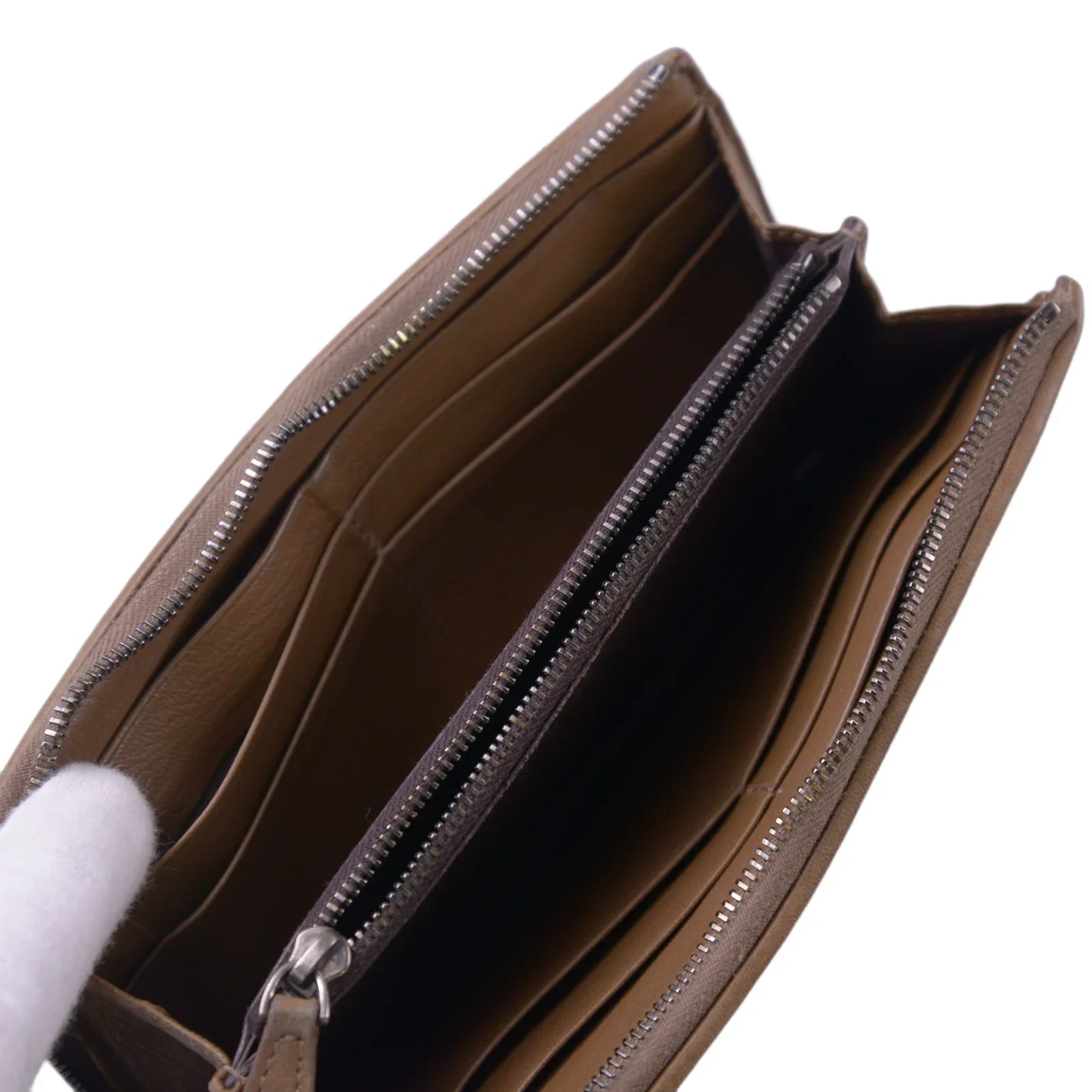 Bottega Veneta Intrecciato L-Shaped Long Wallet, Brown