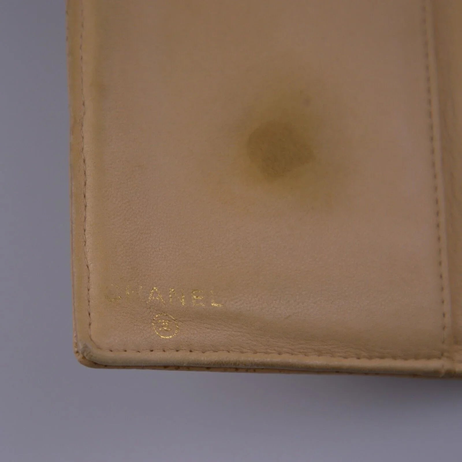 Chanel Caviar CC Timeless Bifold Wallet Beige