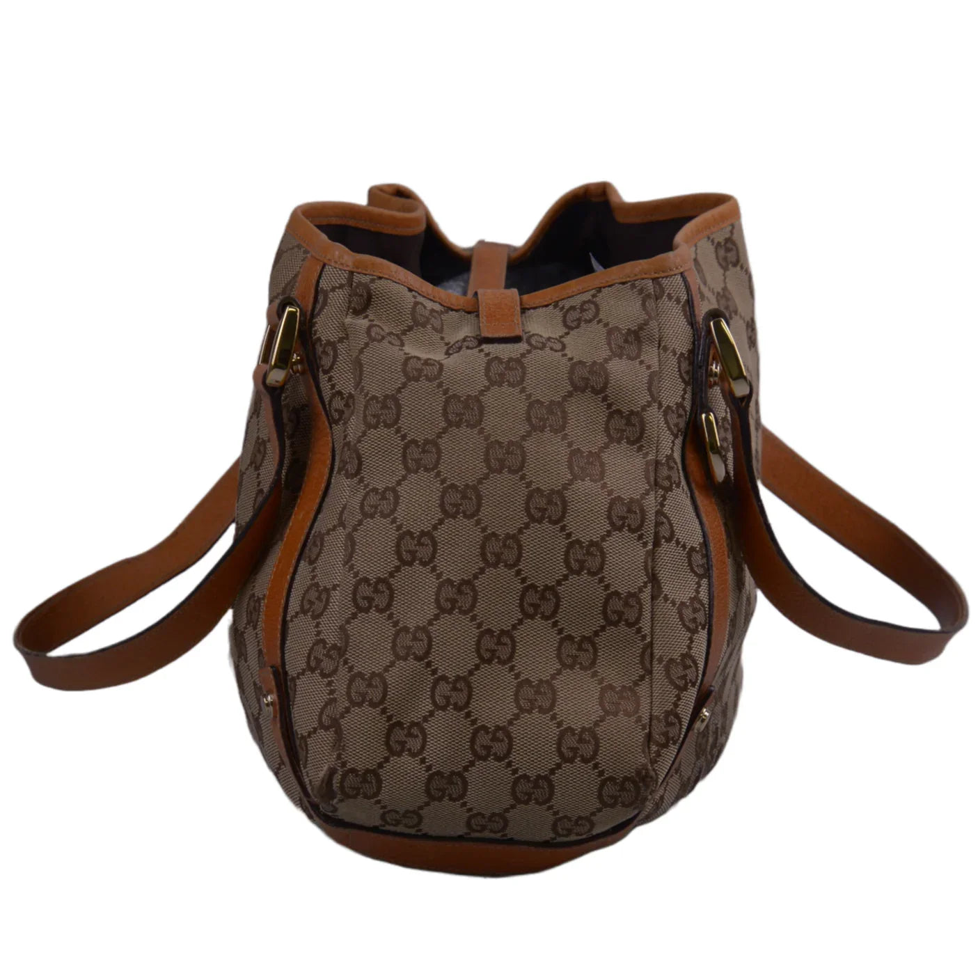 Gucci Abbey GG Monogram Canvas X Leather Tote Bag, Tan