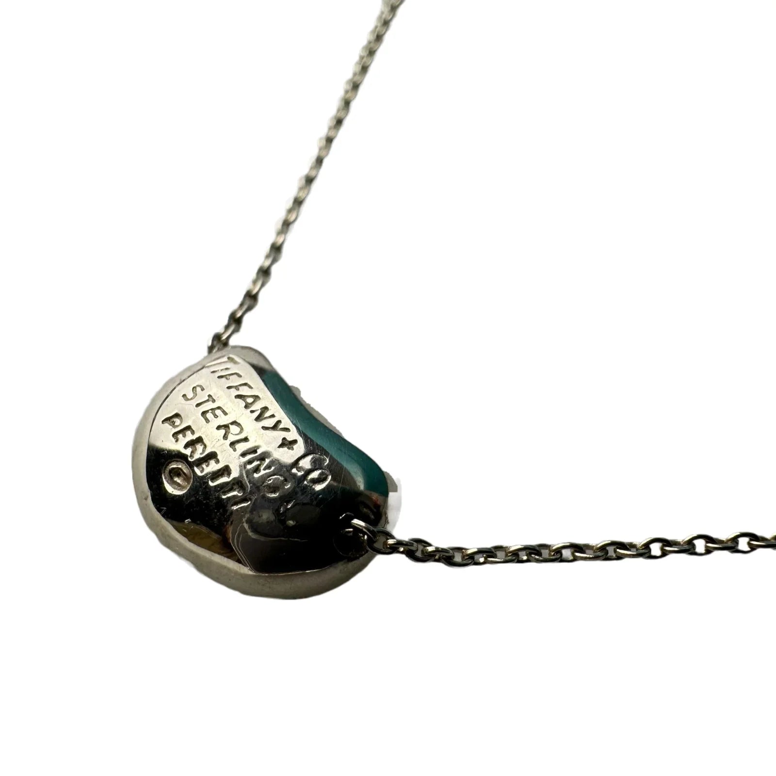 Tiffany & Co Mini Bean Pendant Necklace Sterling Silver