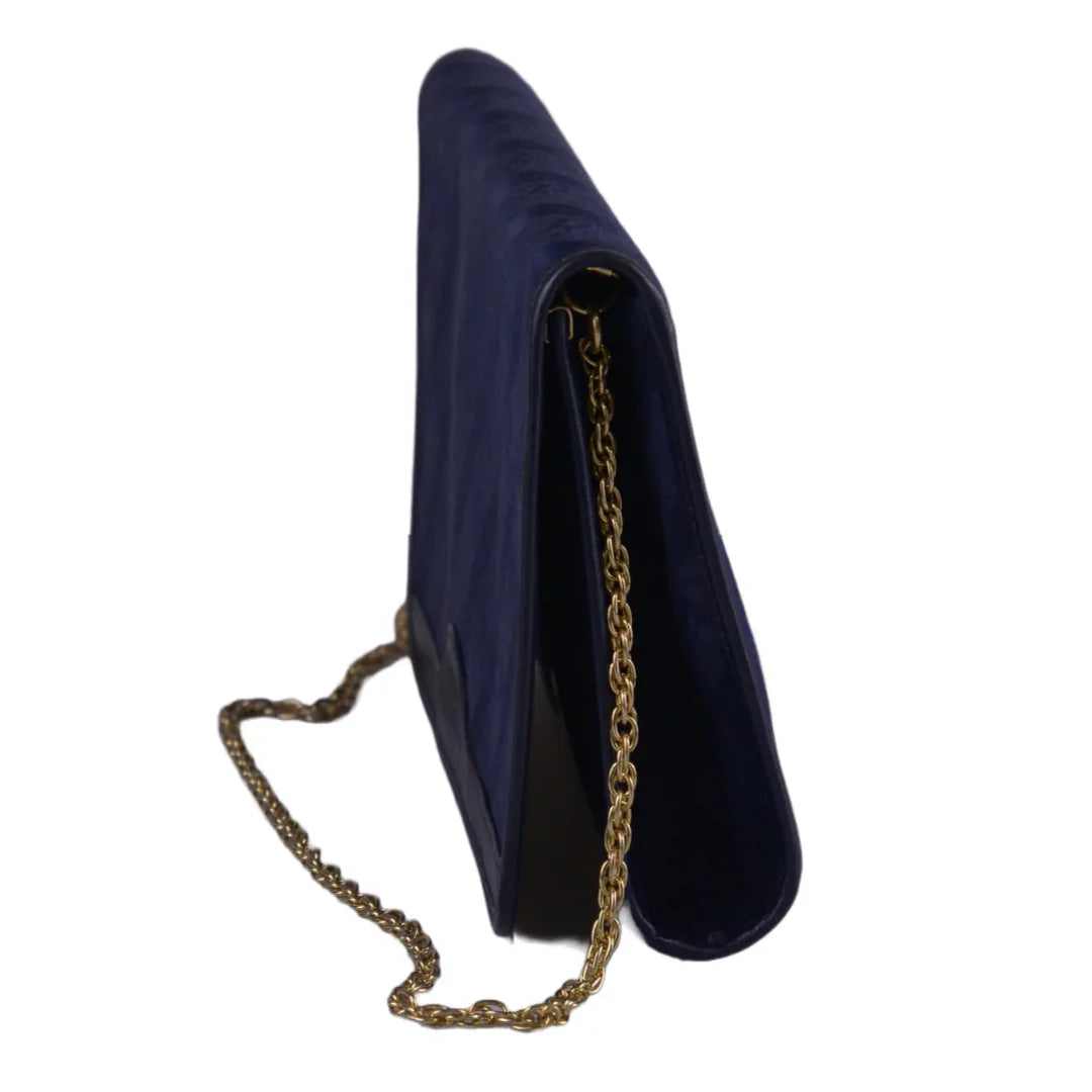 Balenciaga BB Monogram Chain Cloth Crossbody Bag Blue
