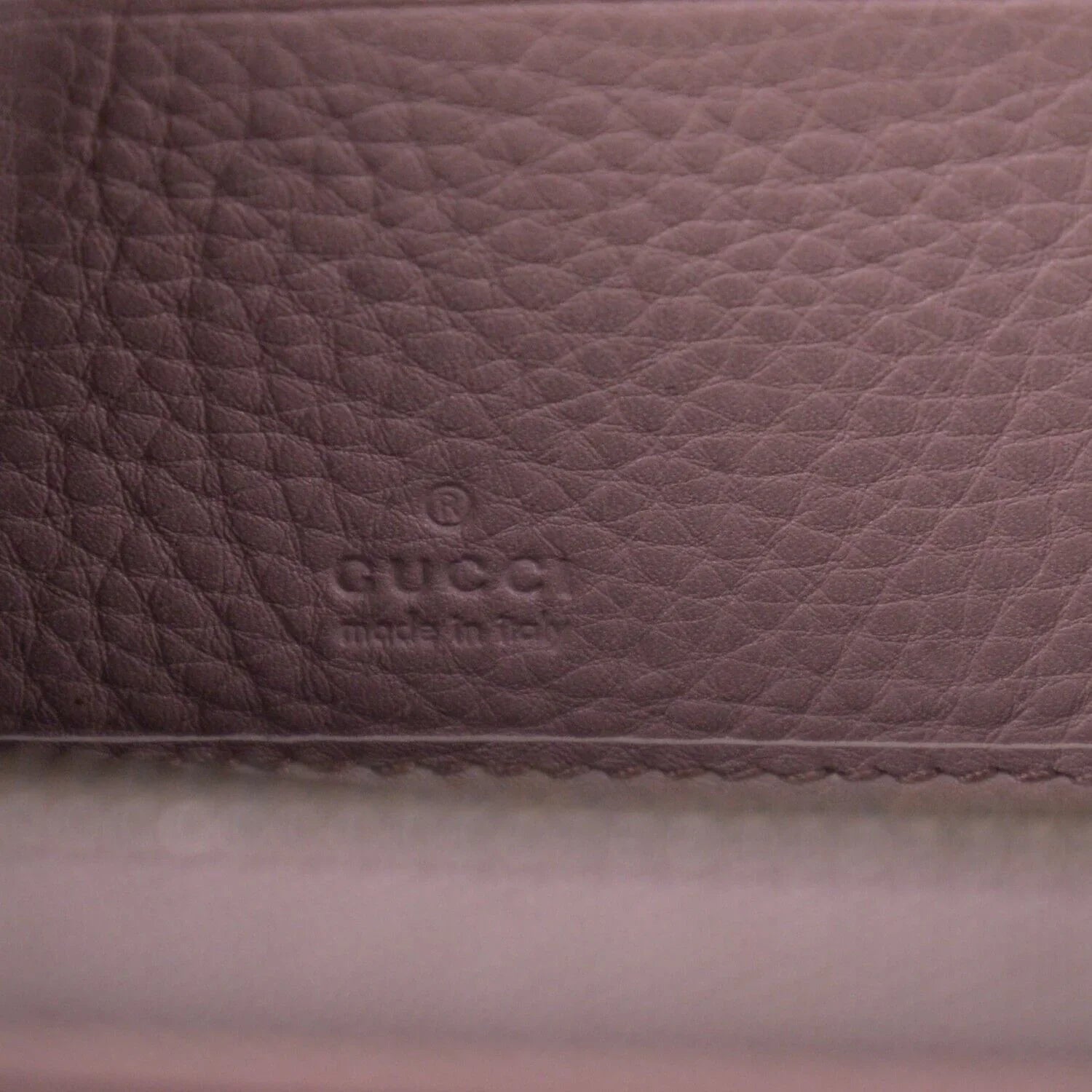 Gucci Soho Pebbled Calfskin Zip Around Long Wallet Pink