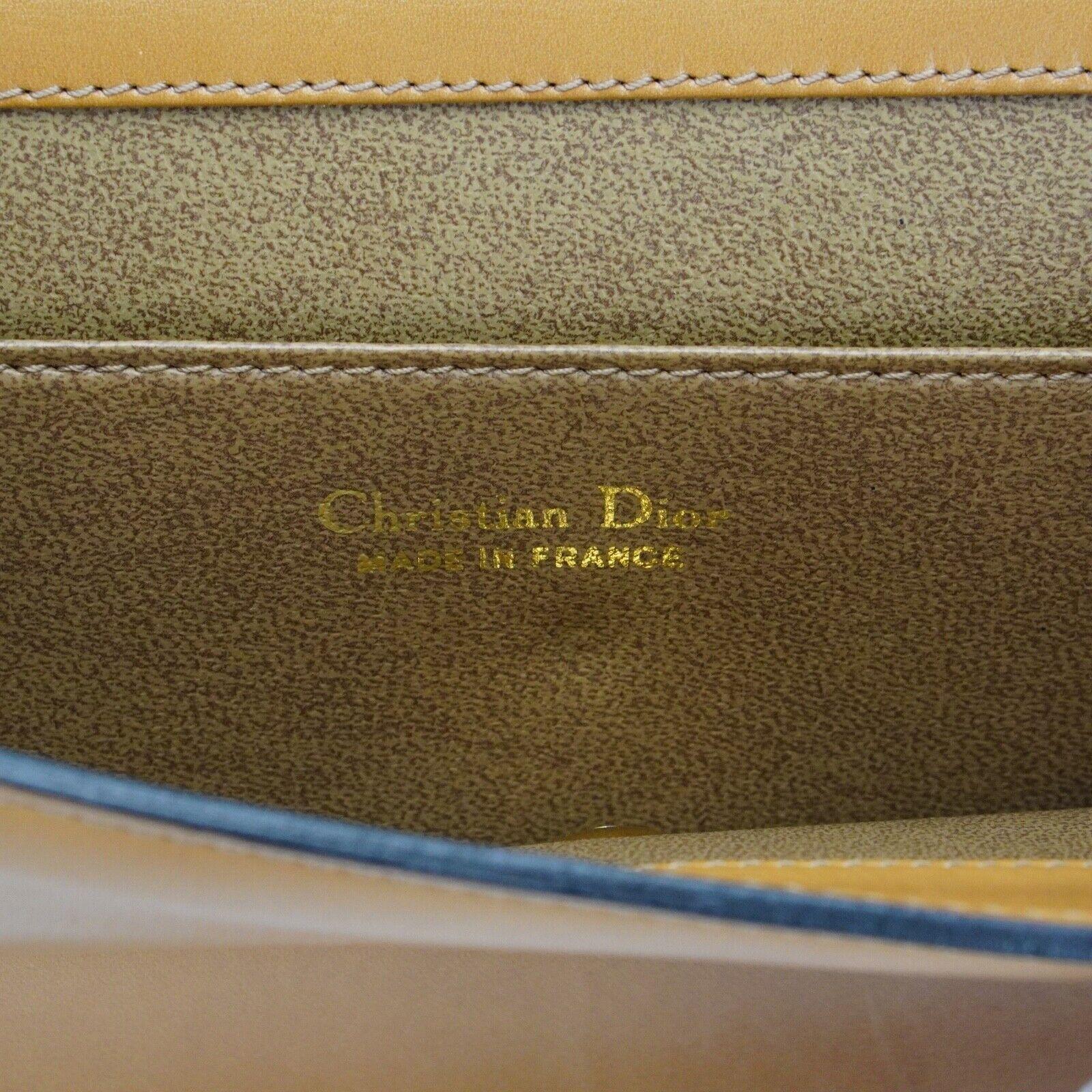Christian Dior Leather Chain Box Bag Beige