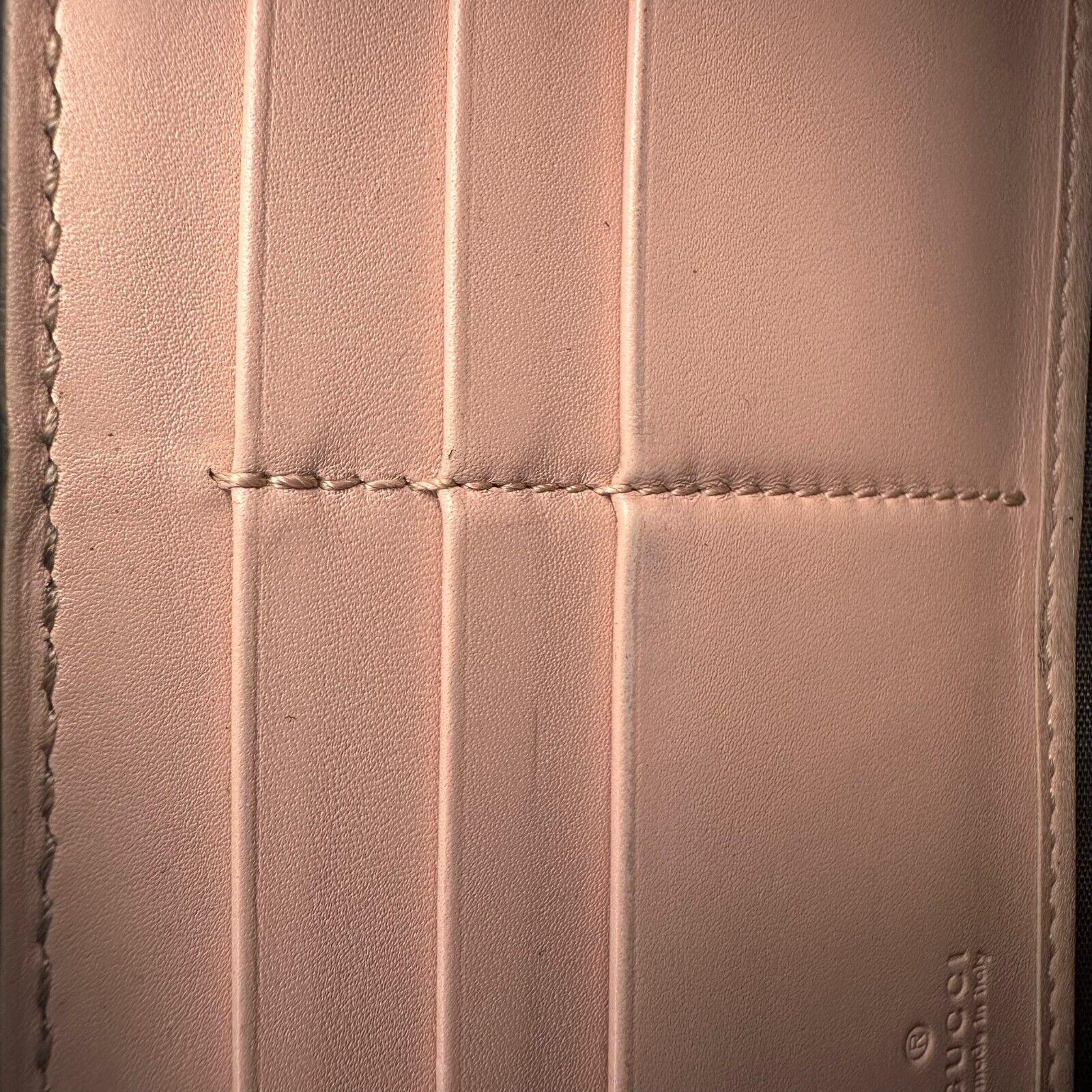 Gucci GG Marmont Zip-Around Long Wallet Black Matelassé Chevron Leather