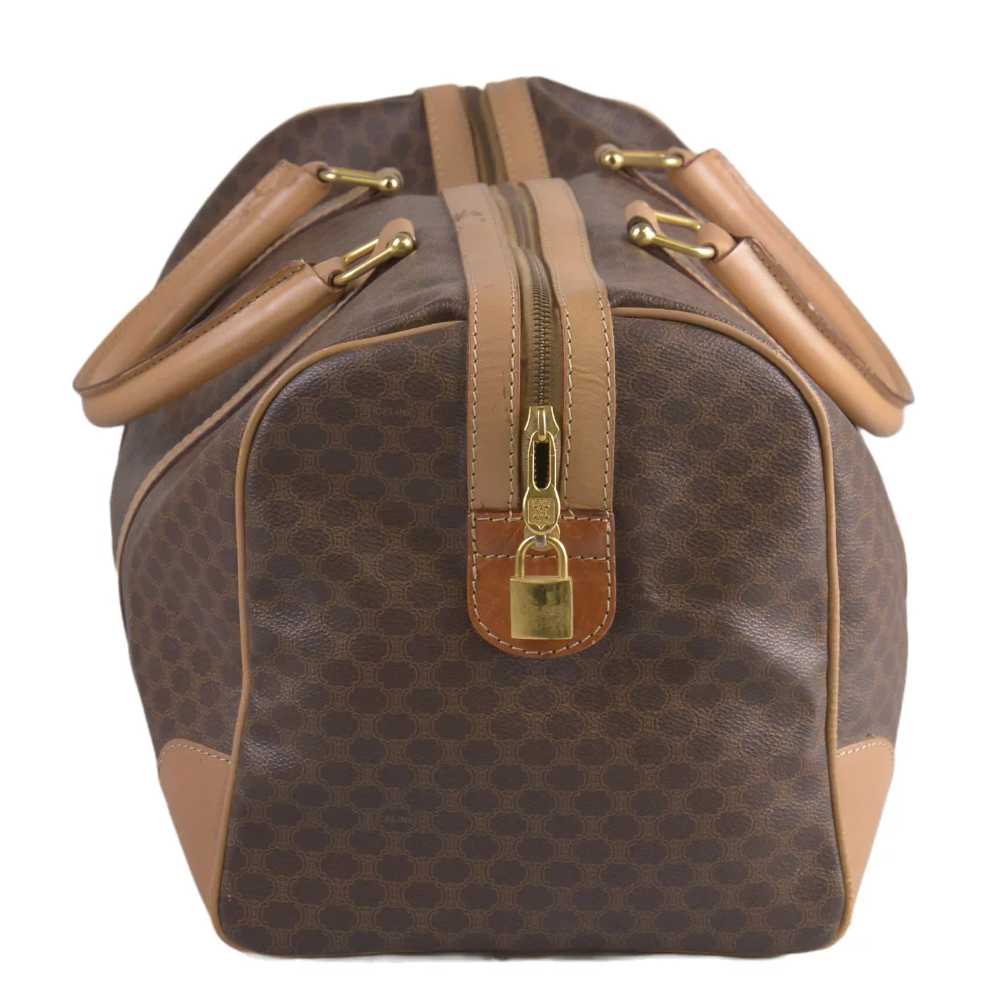 Celine Macadam Travel Boston Bag Brown