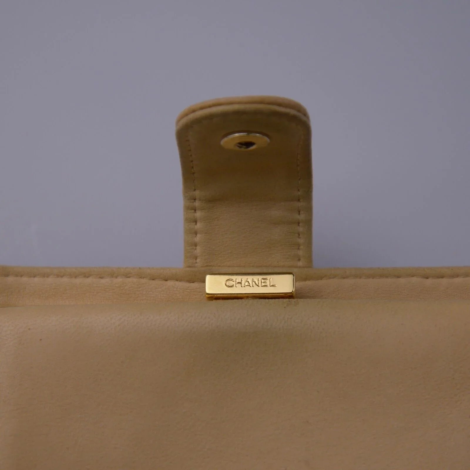 Chanel Caviar CC Timeless Bifold Wallet Beige