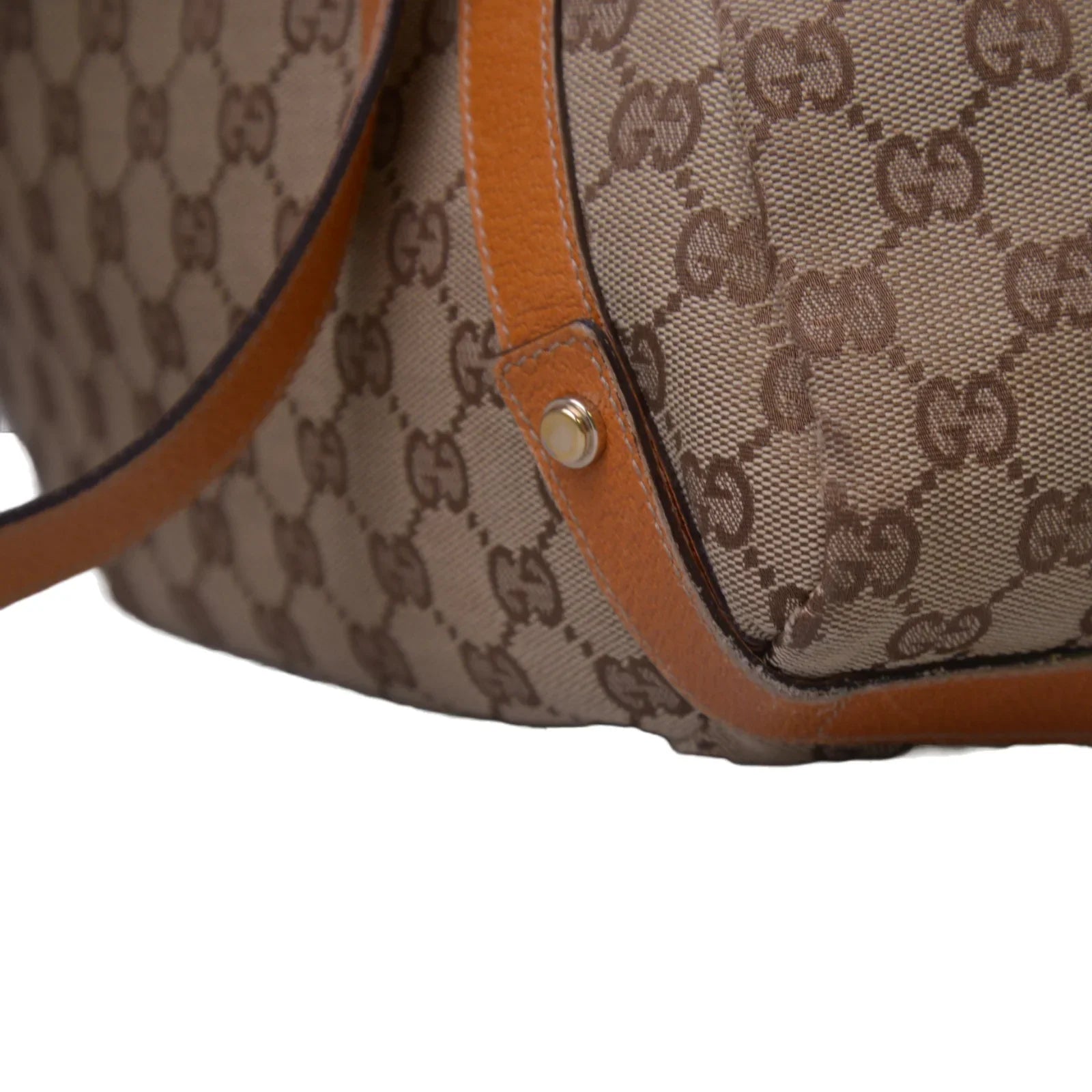 Gucci Abbey GG Monogram Canvas X Leather Tote Bag, Tan