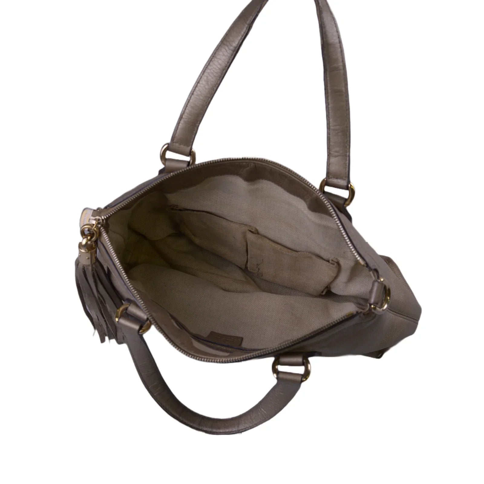 Gucci Interlocking GG Soho Working Tote Bag, Metallic Champagne