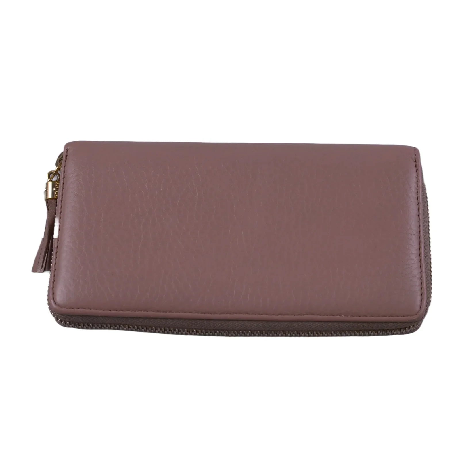 Gucci Soho Pebbled Calfskin Zip Around Long Wallet Pink