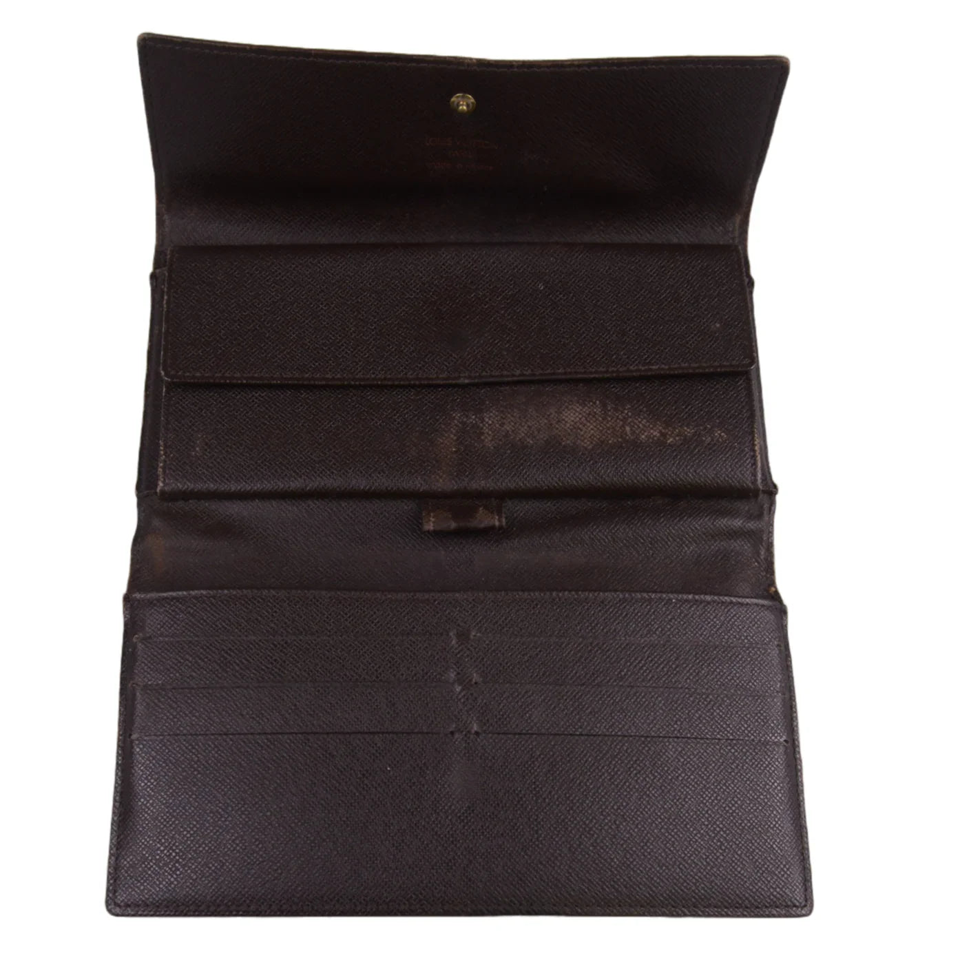 Louis Vuitton Damier Ebene Sarah Wallet Brown