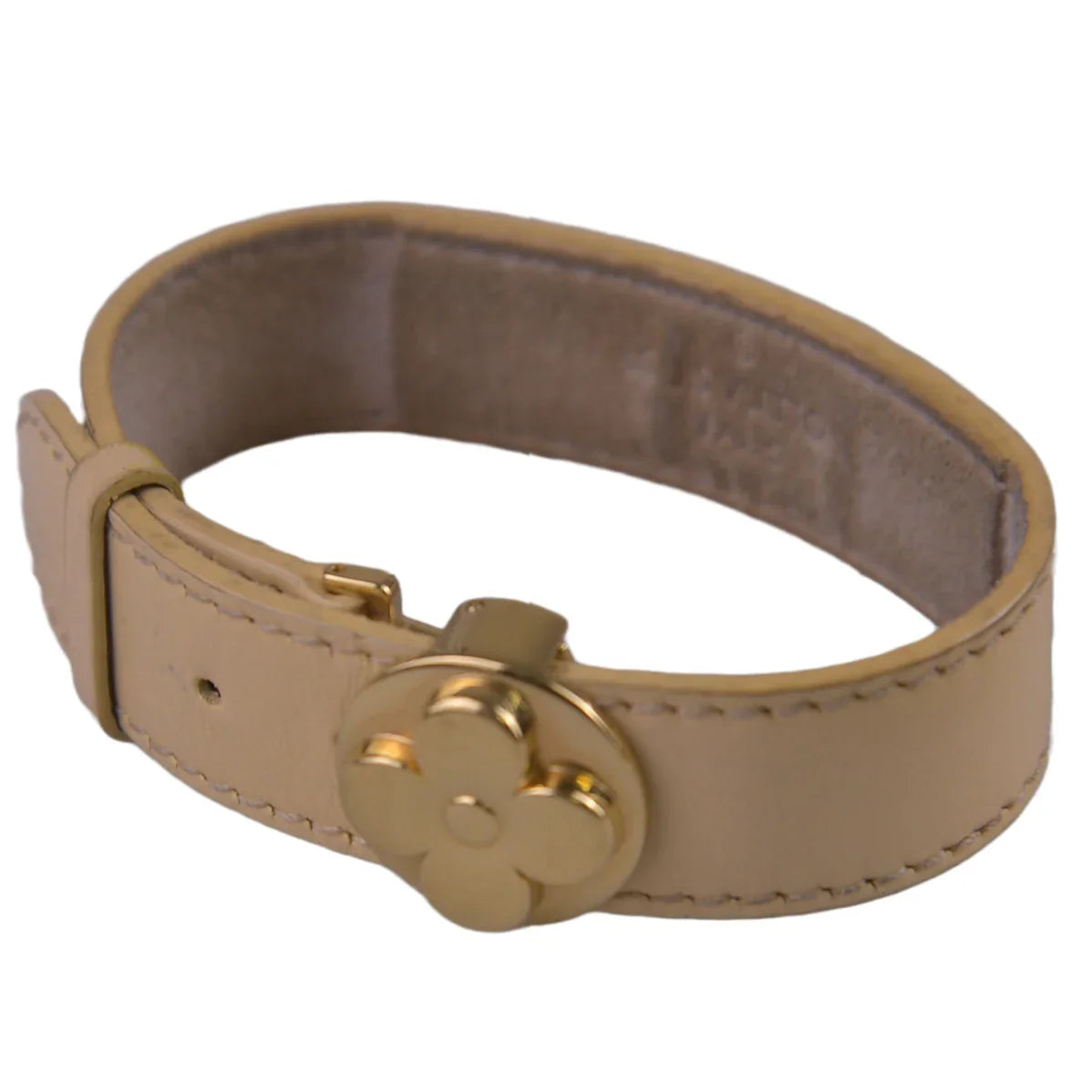 Louis Vuitton Good Luck Monogram Leather Bangle, Beige