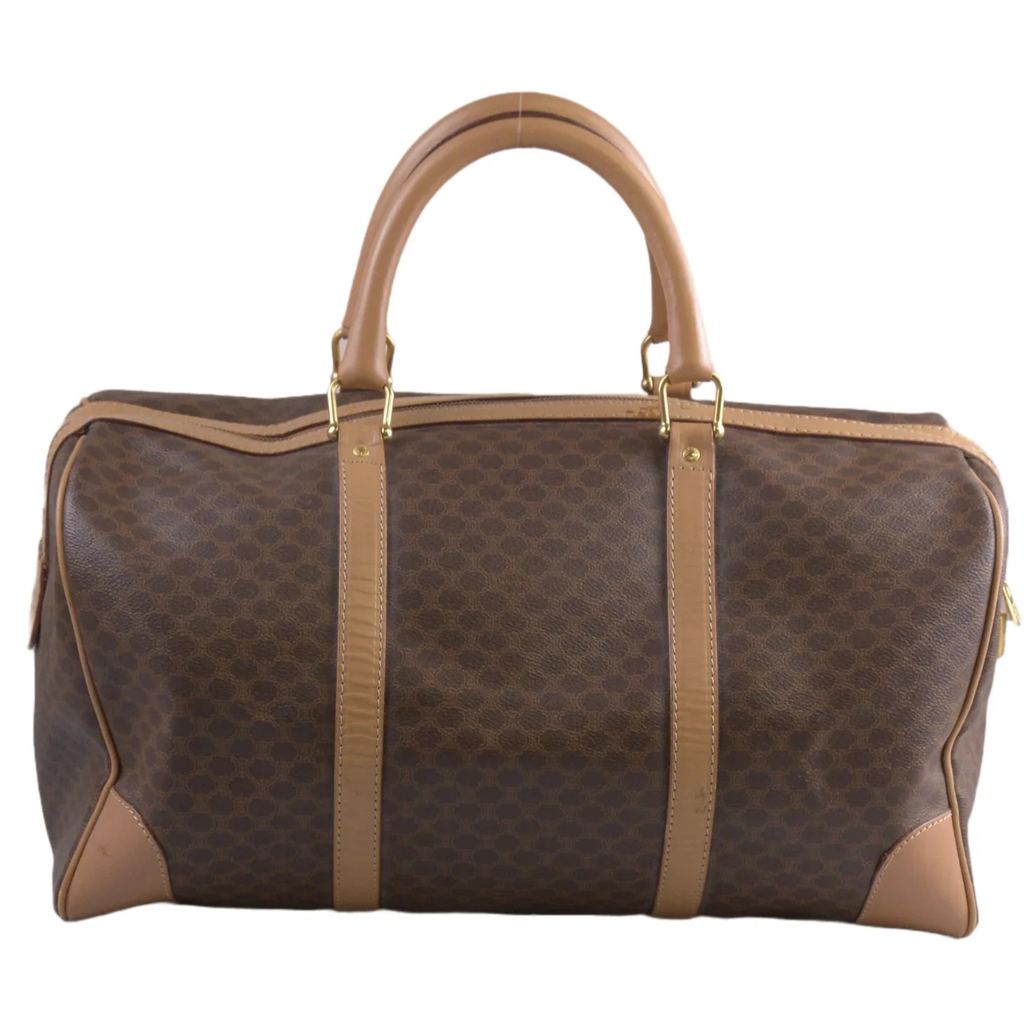 Celine Macadam Travel Boston Bag Brown