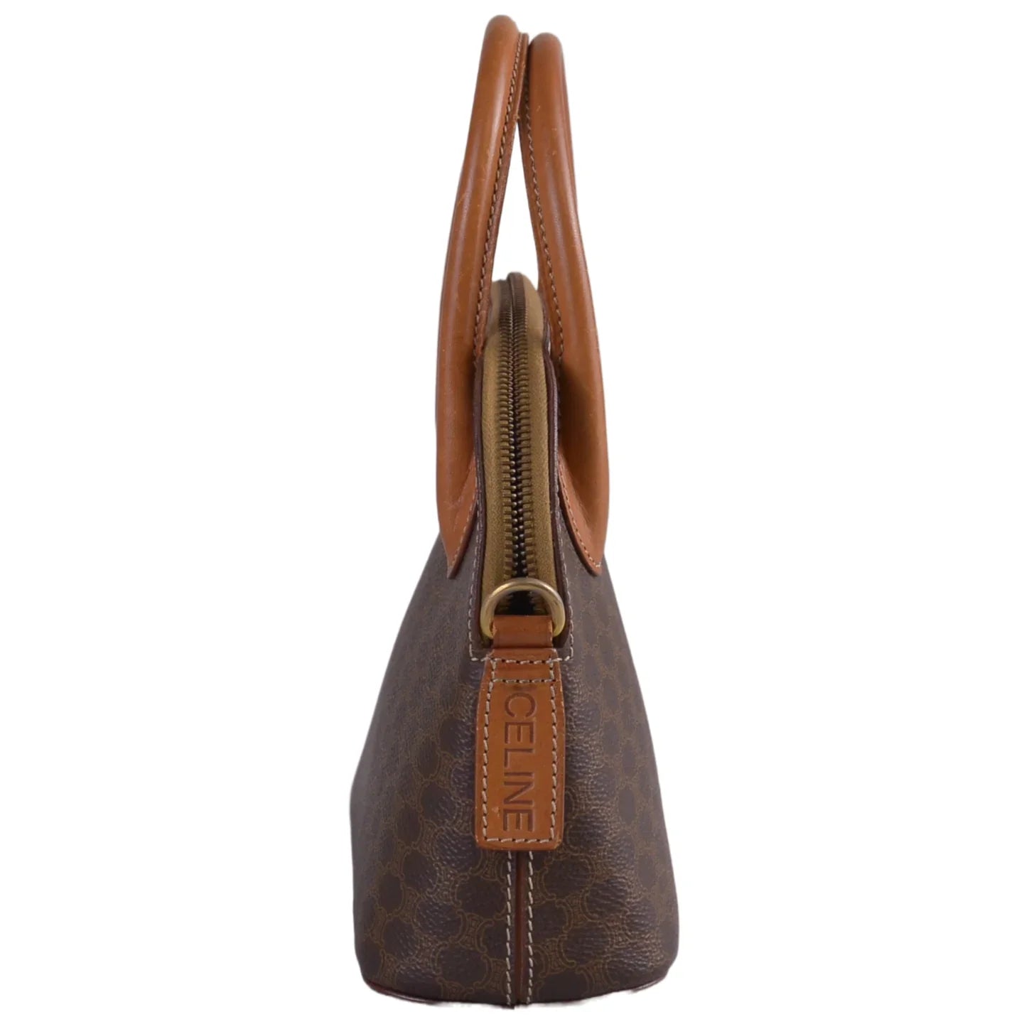 Celine Macadam Monogram Mini Leather Bag Brown