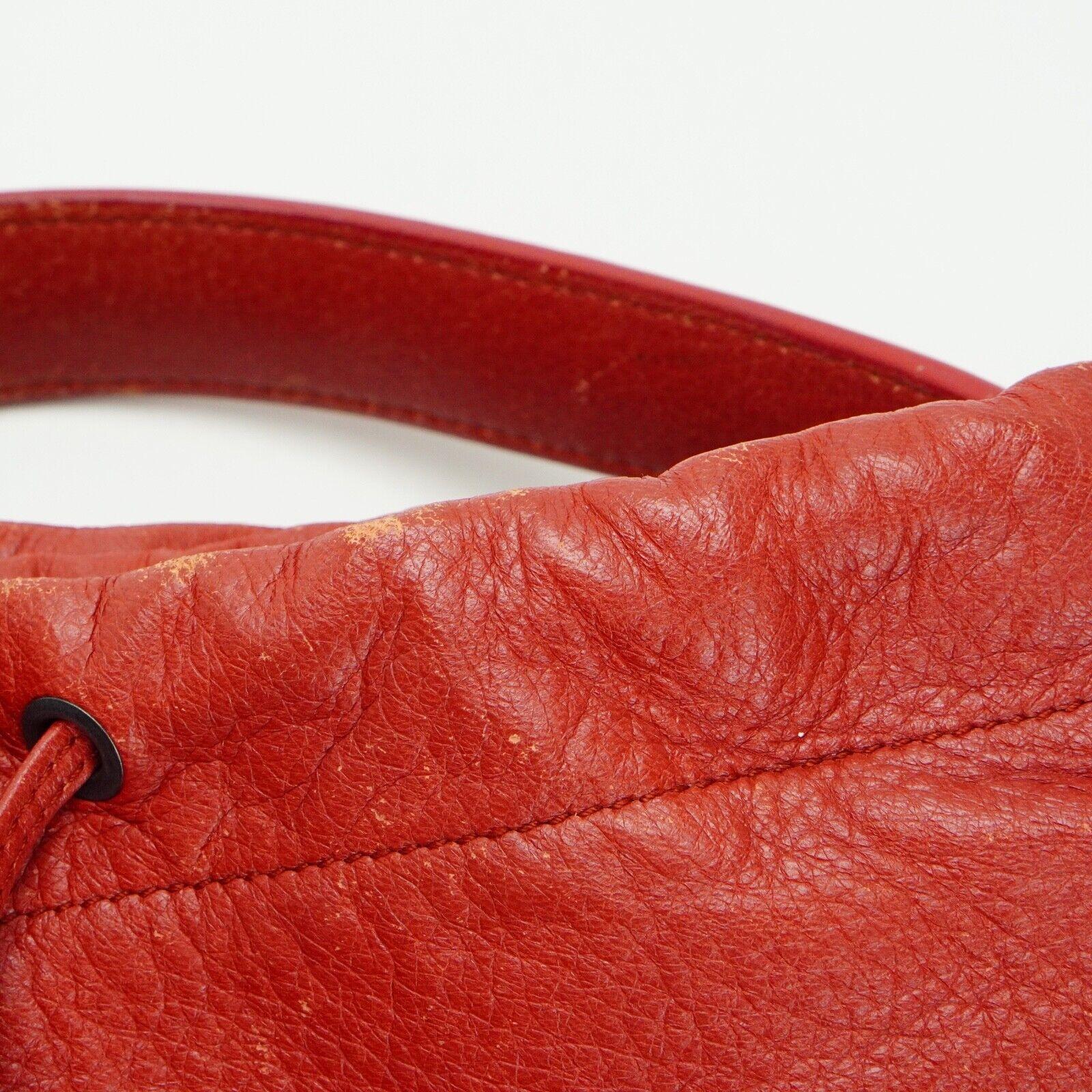 Bottega Veneta Double Drawstring Handbag Red