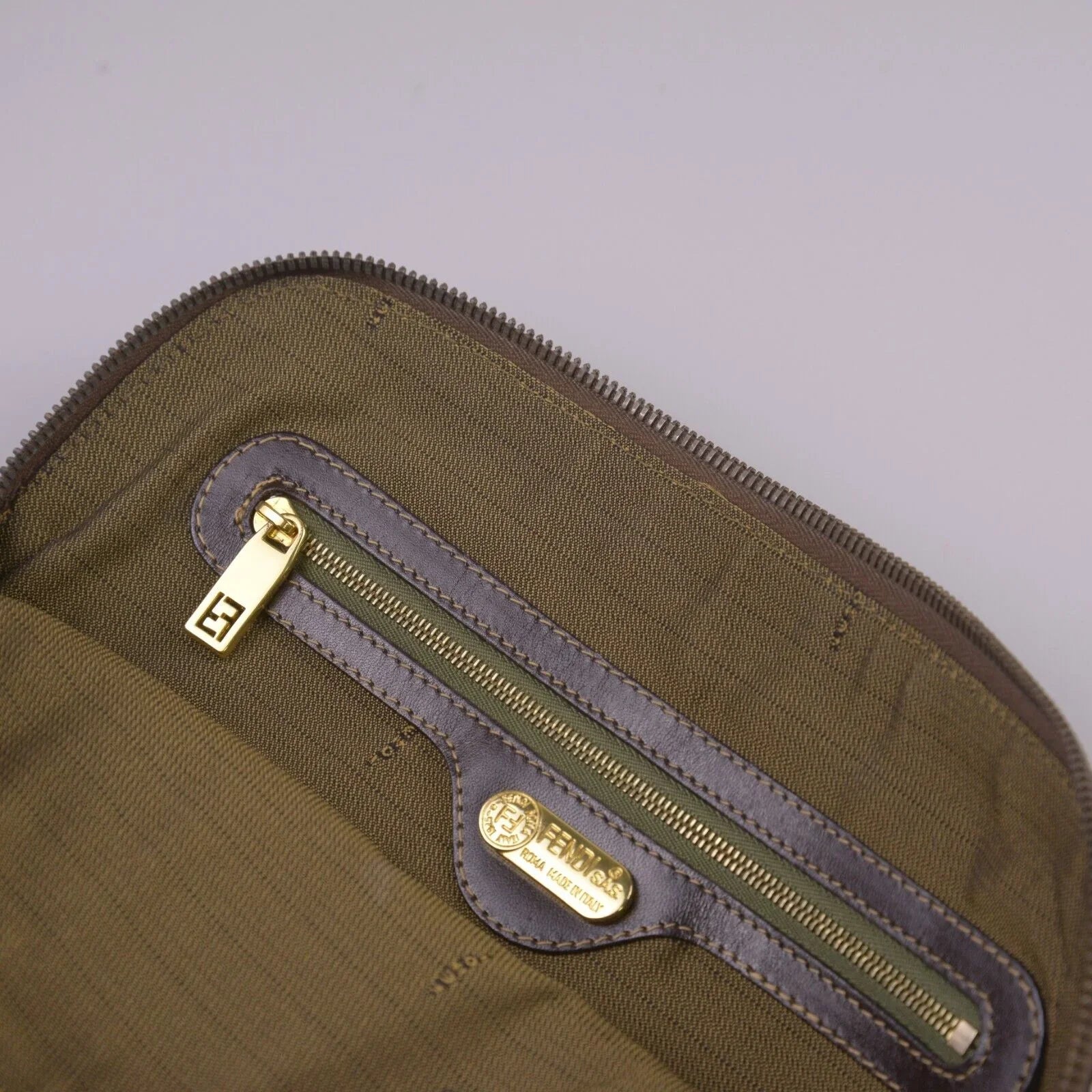 Fendi FF Zucca Monogram Handbag Tobacco