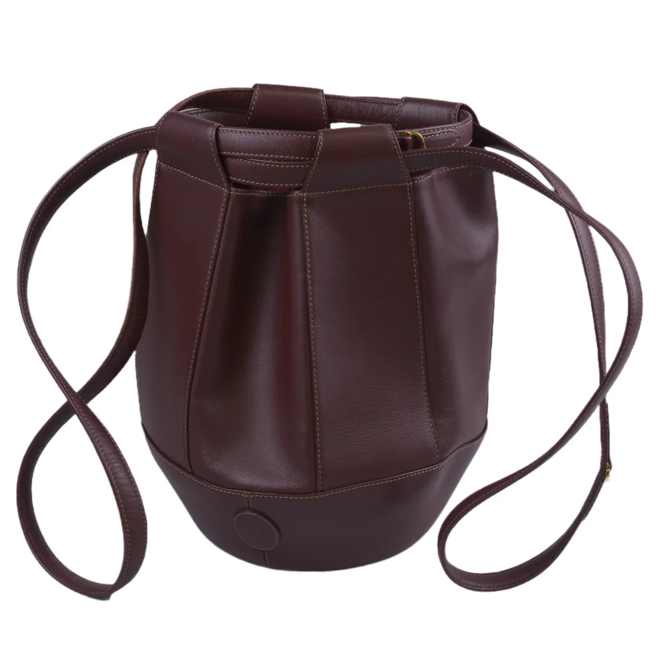 Cartier Must de Leather Bucket Bag Burgandy