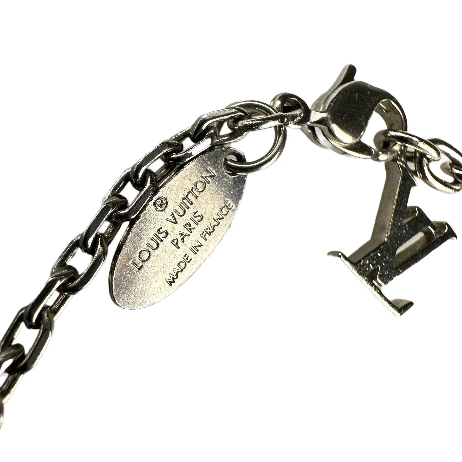 Louis Vuitton Silver Tone Gamble Crystal Bracelet