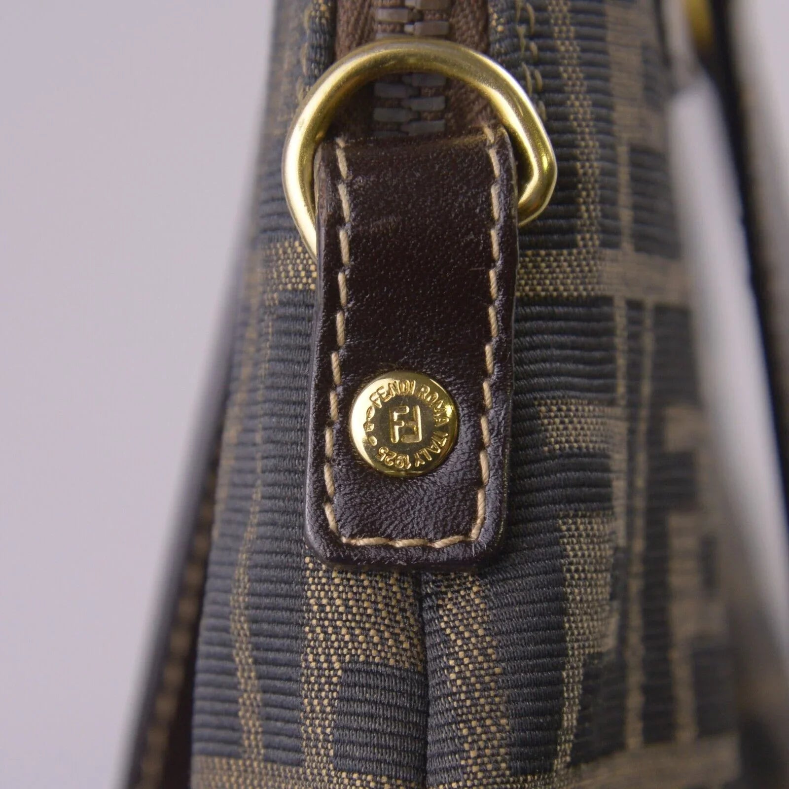 Fendi FF Zucca Monogram Handbag Tobacco