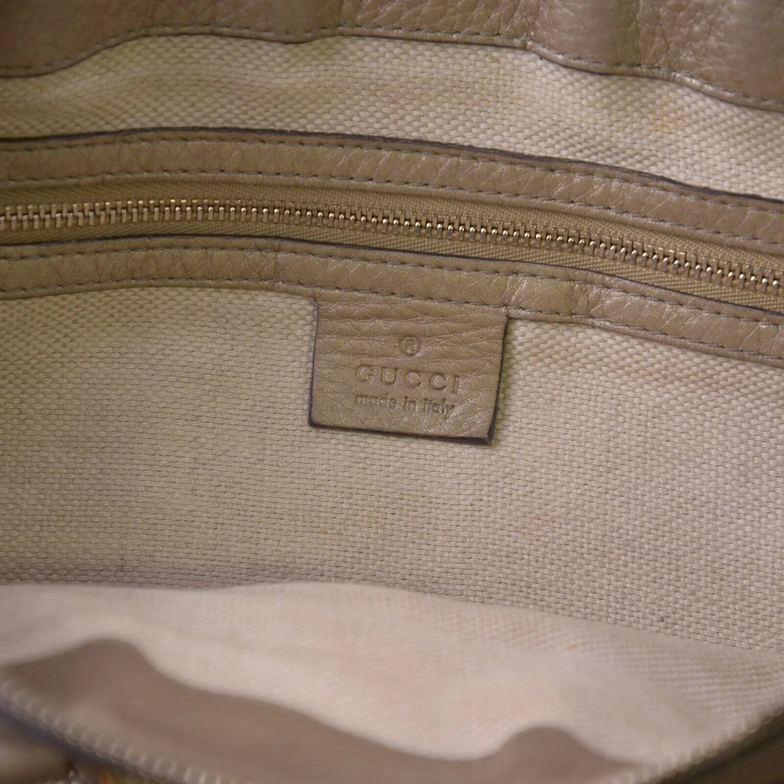 Gucci Interlocking GG Soho Working Tote Bag, Metallic Champagne