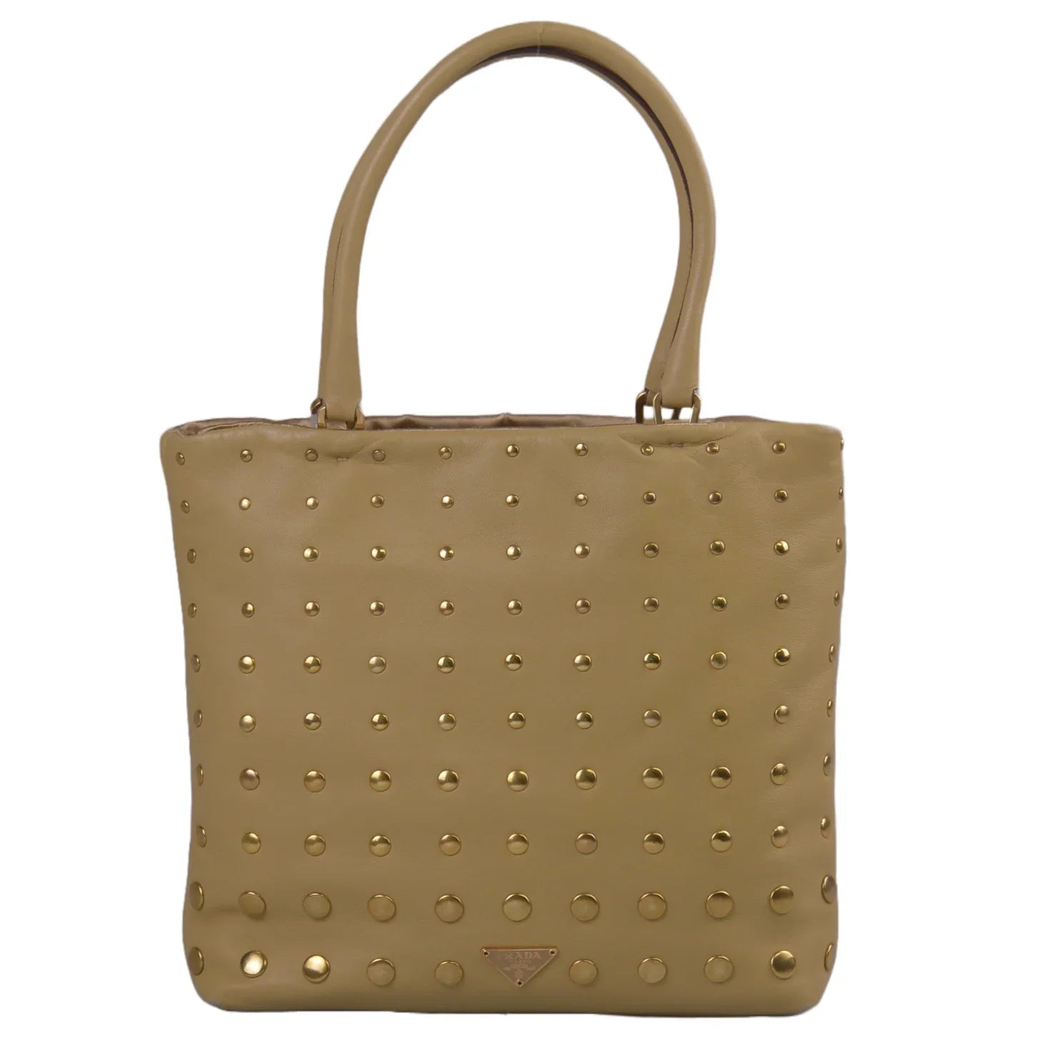 Prada Nappa Degrade Studded Mini Bag, Beige