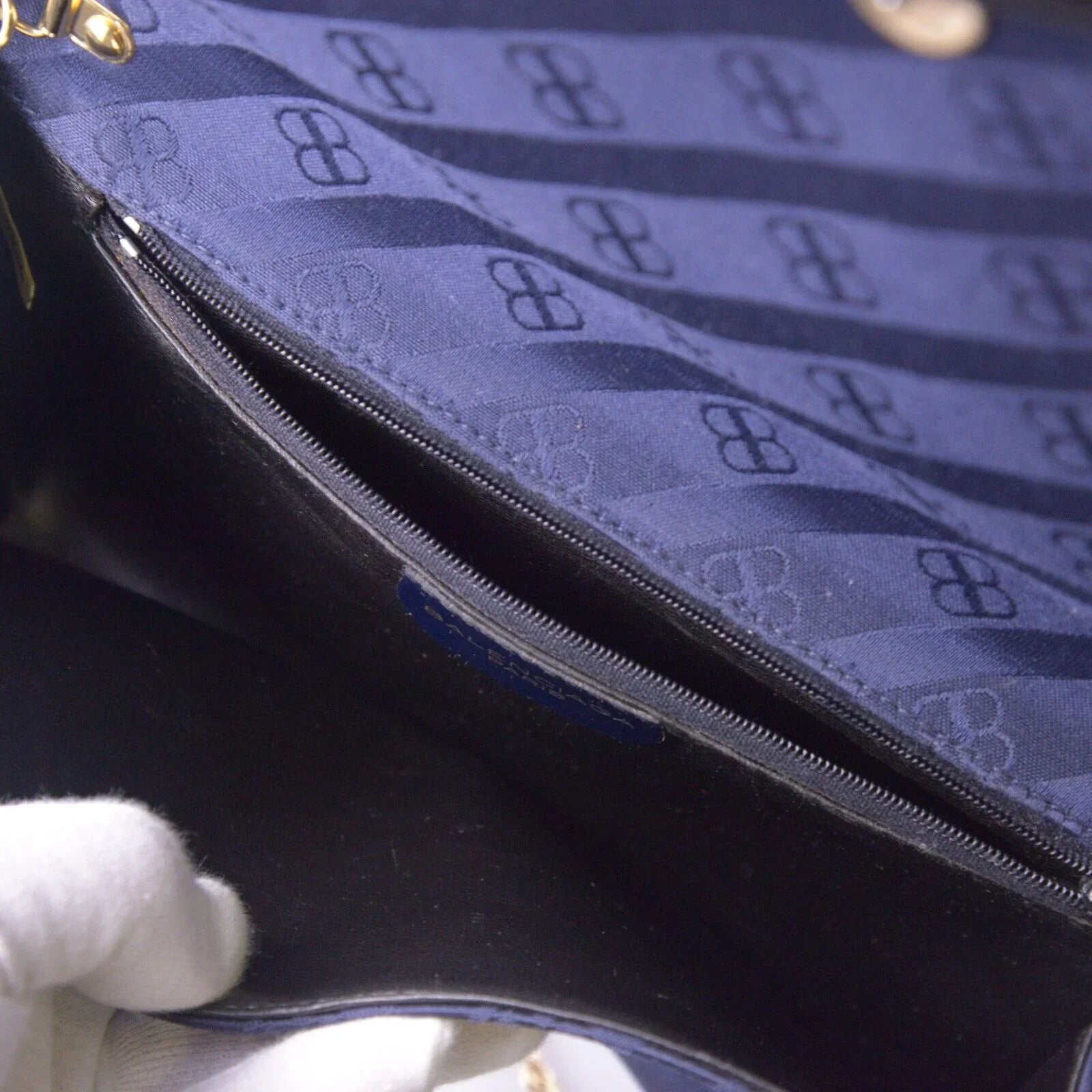 Balenciaga BB Monogram Chain Cloth Crossbody Bag Blue