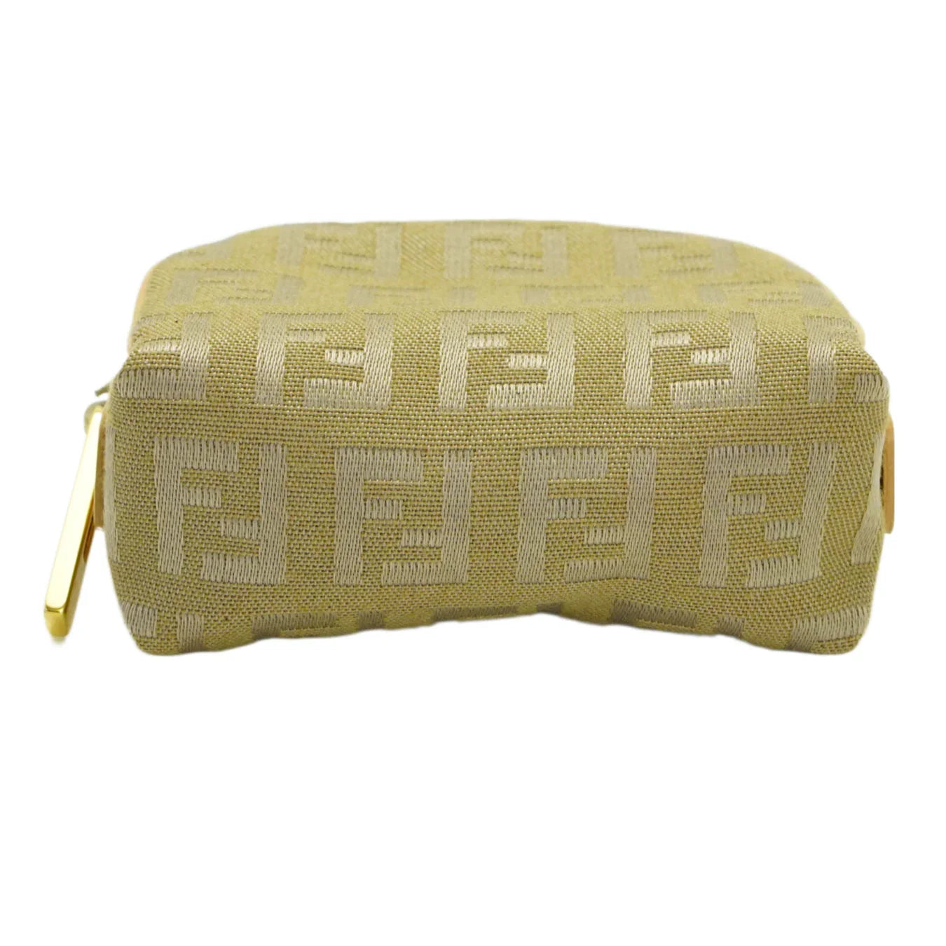 Fendi Zucca Zipped Coin Purse Beige
