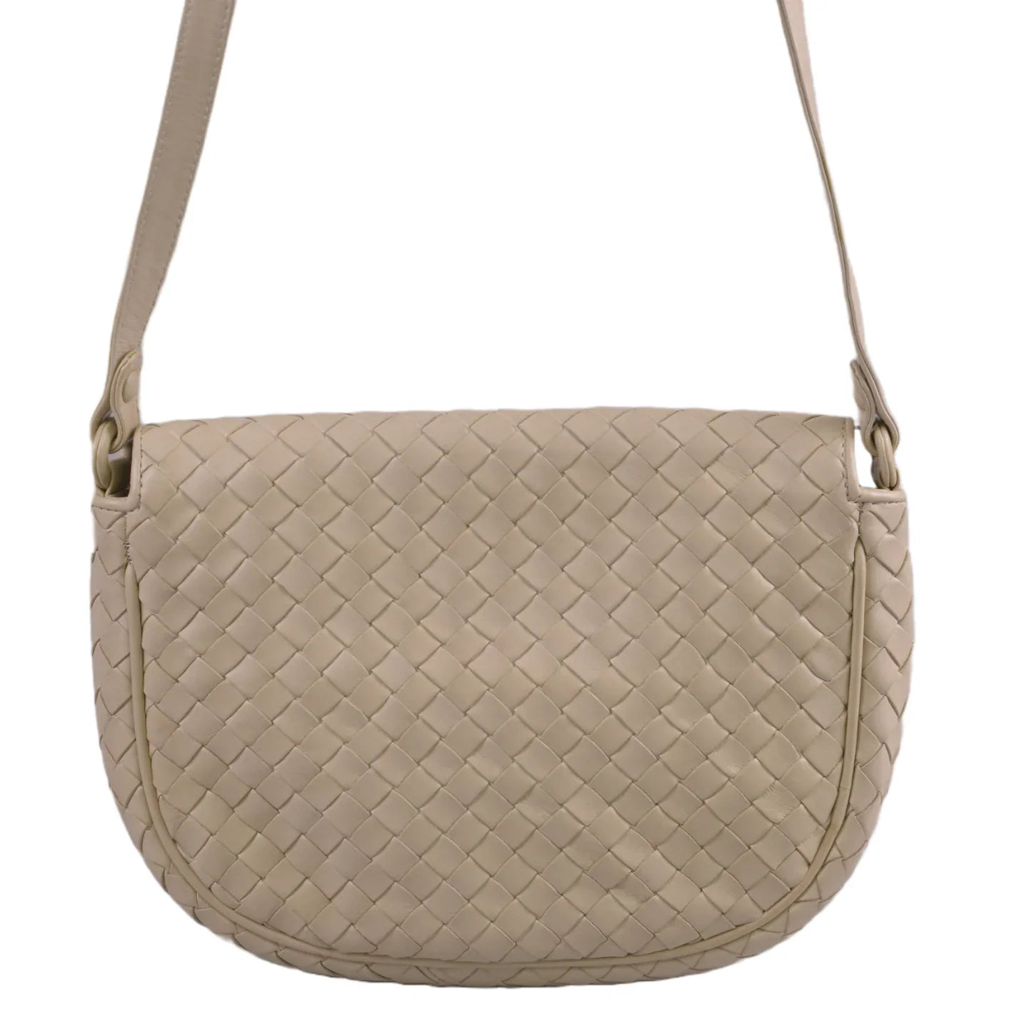 Bottega Veneta Intrecciato Nappa Shoulder Bag Leather Ivory
