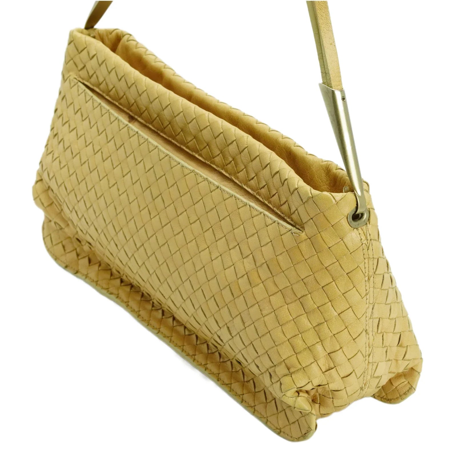 Bottega Veneta Intrecciato Leather Shoulder Bag Beige
