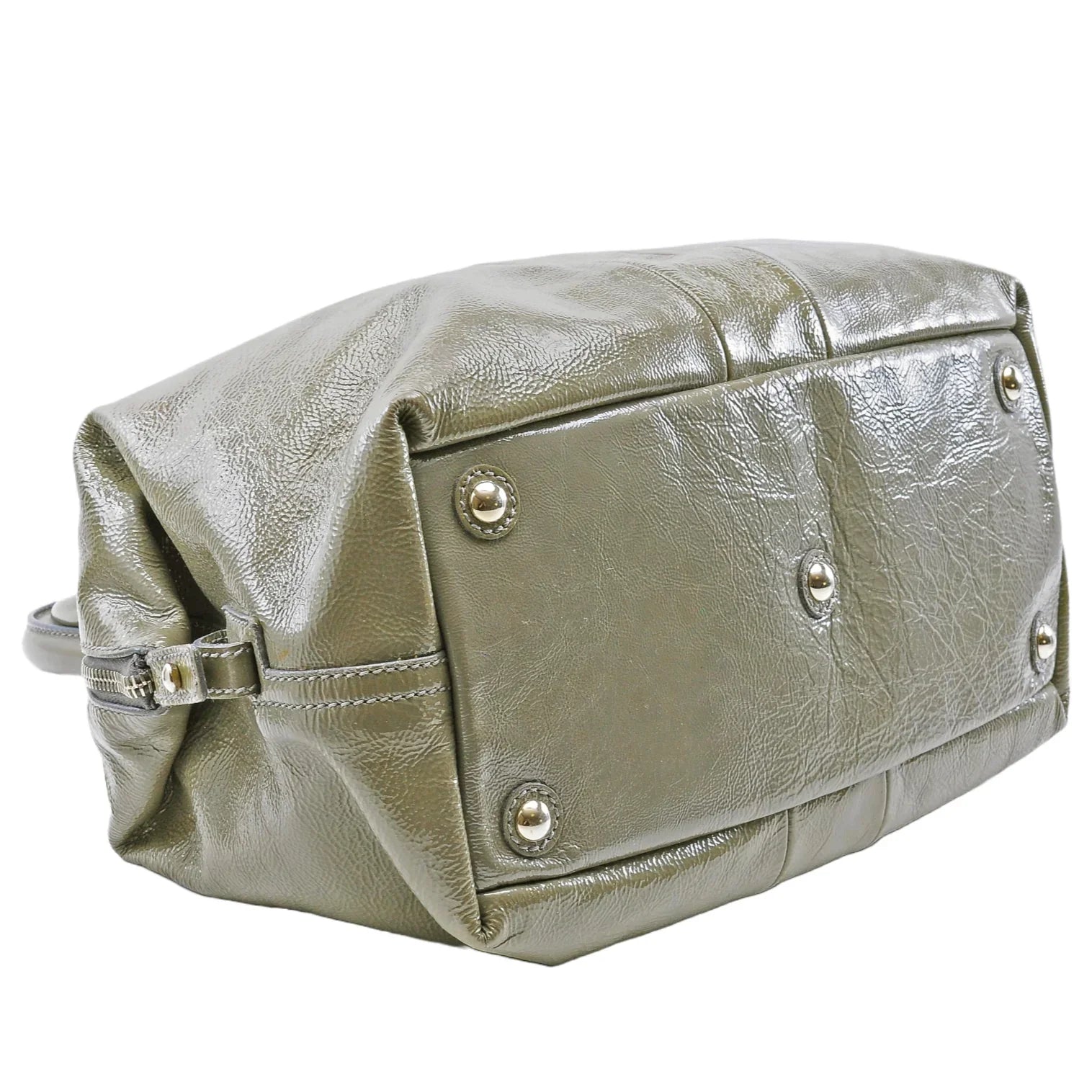 Yves Saint Laurent Easy Patent Leather Boston Bag Olive