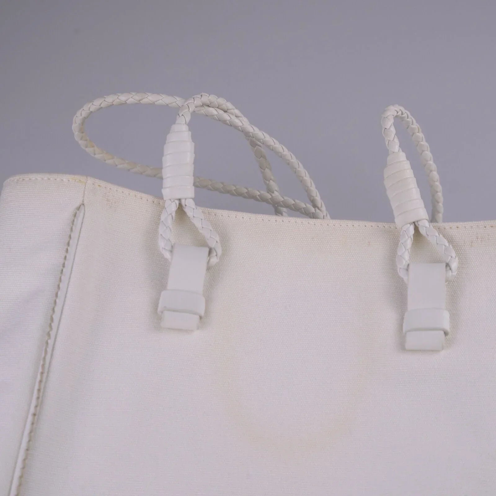 Bottega Veneta Canvas Tote Bag White