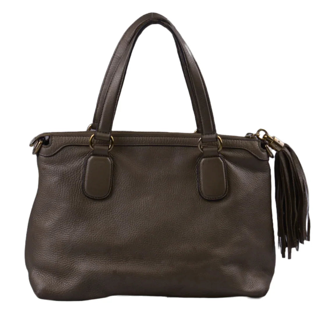 Gucci Interlocking GG Soho Working Tote Bag, Metallic Champagne