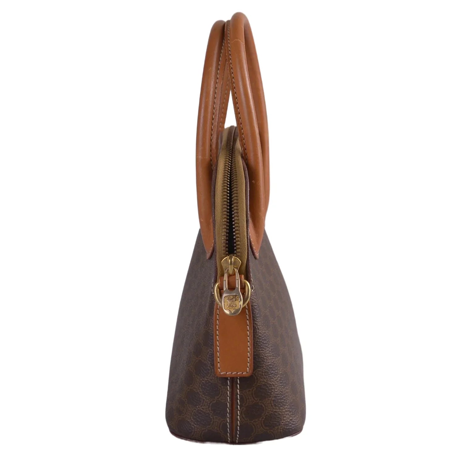 Celine Macadam Monogram Mini Leather Bag Brown