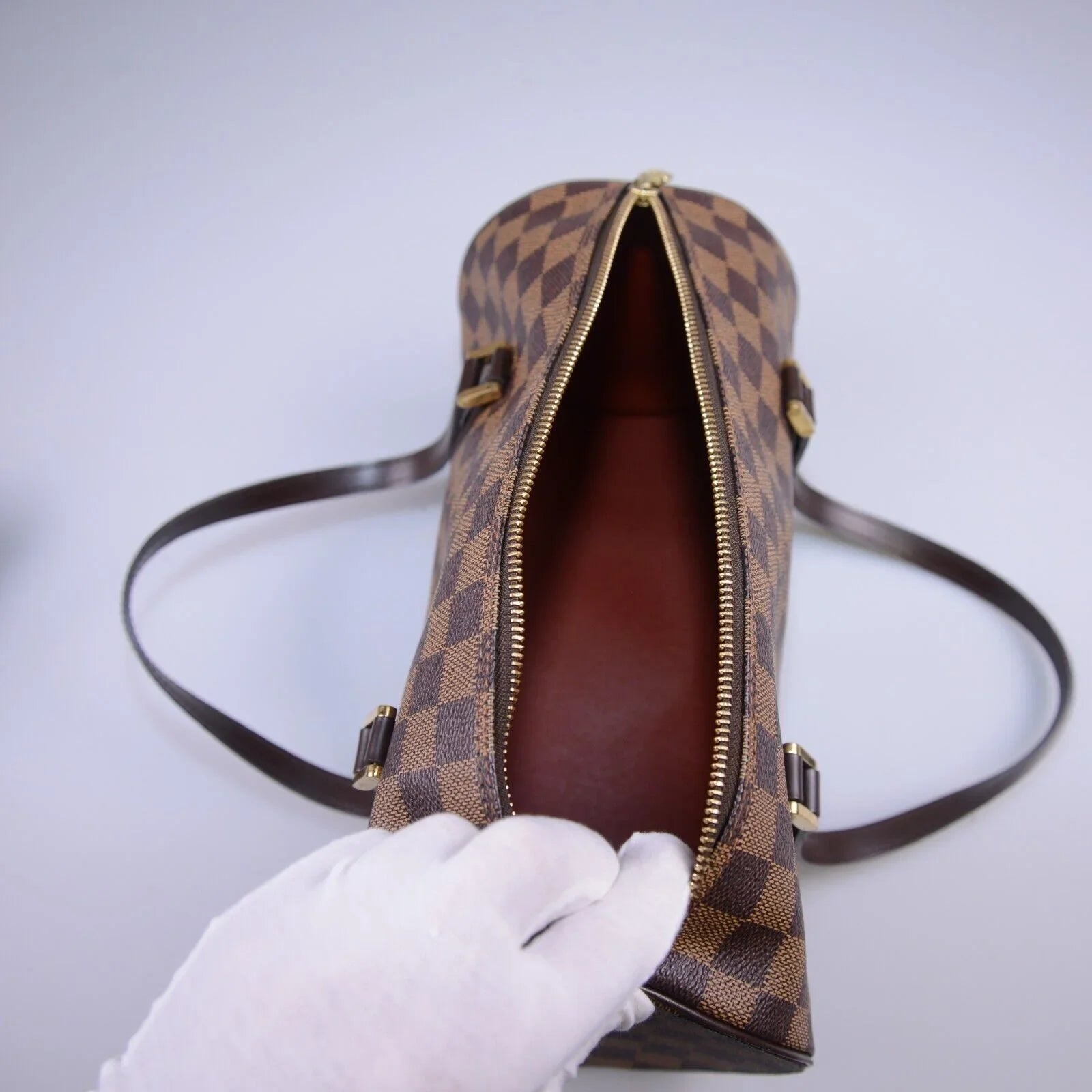 Louis Vuitton Damier Ebene Papillon 30 Monogram Bag With Pouch