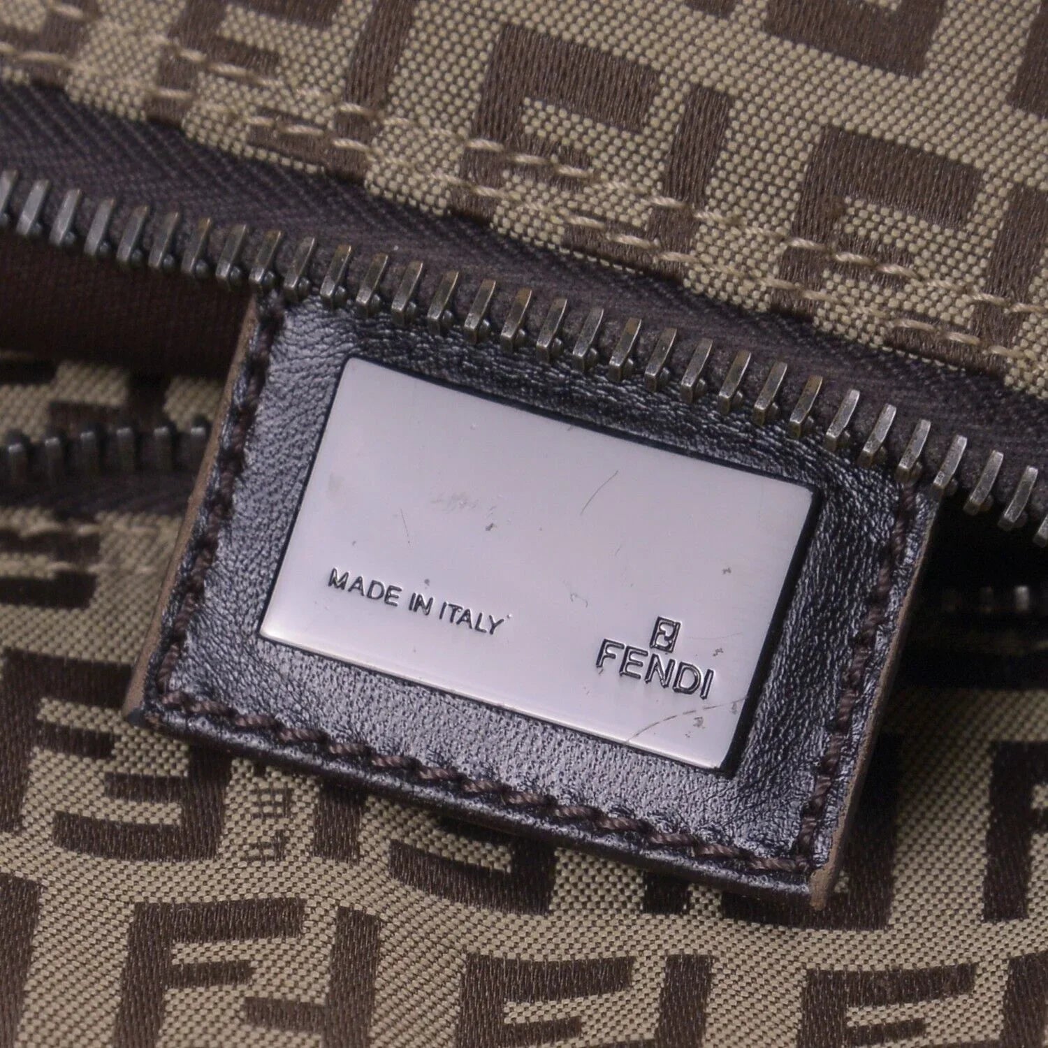 Fendi Canvas Zucca Brown Monogram Tote Bag