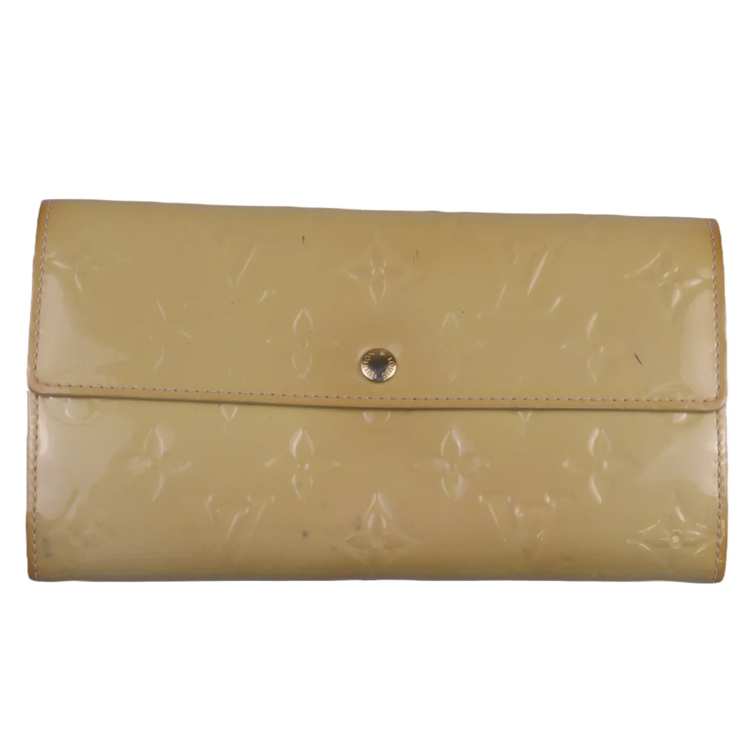 Louis Vuitton Vernis Beige Patent Monogram Continental Wallet