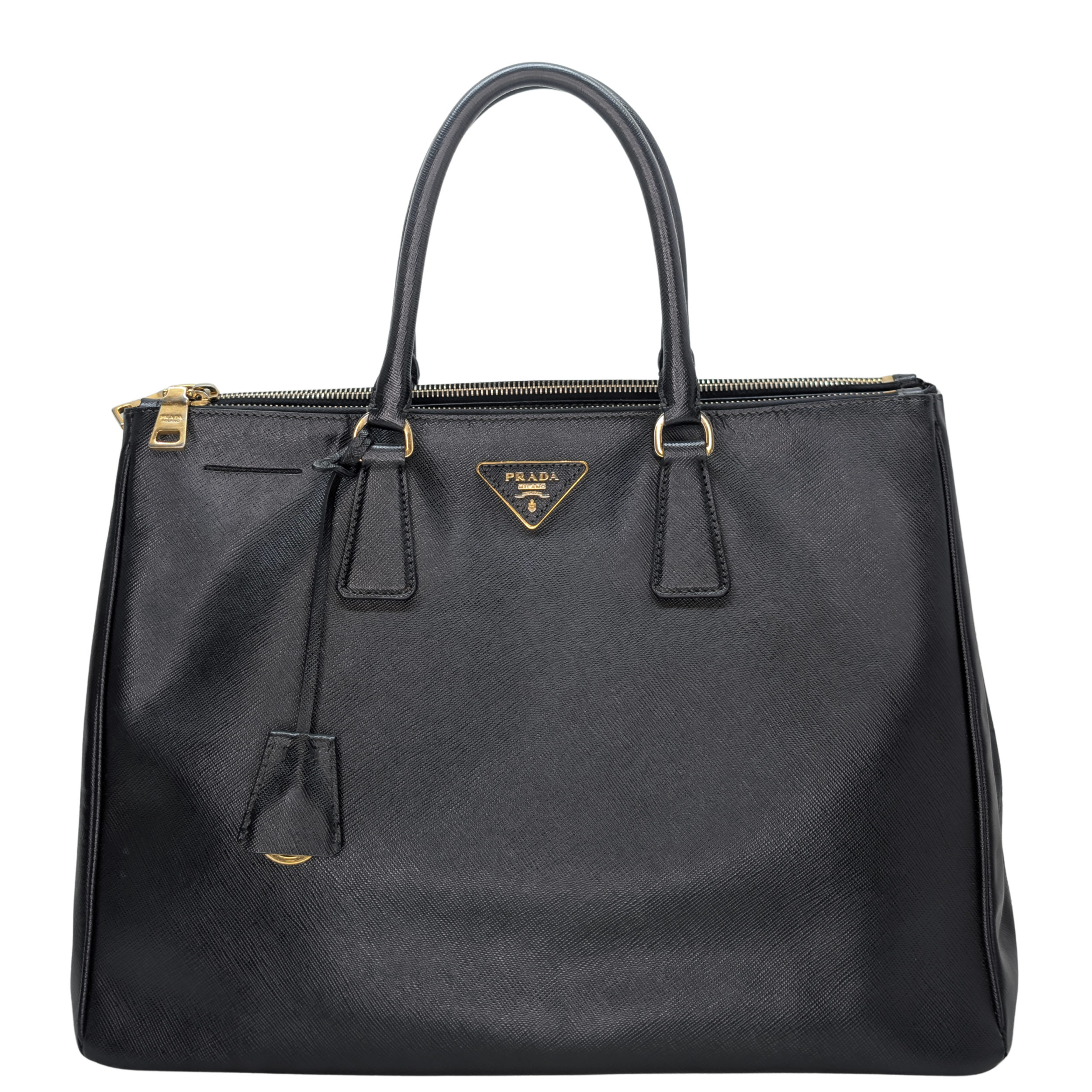 Pre-owned black Prada Galleria Saffiano leather tote