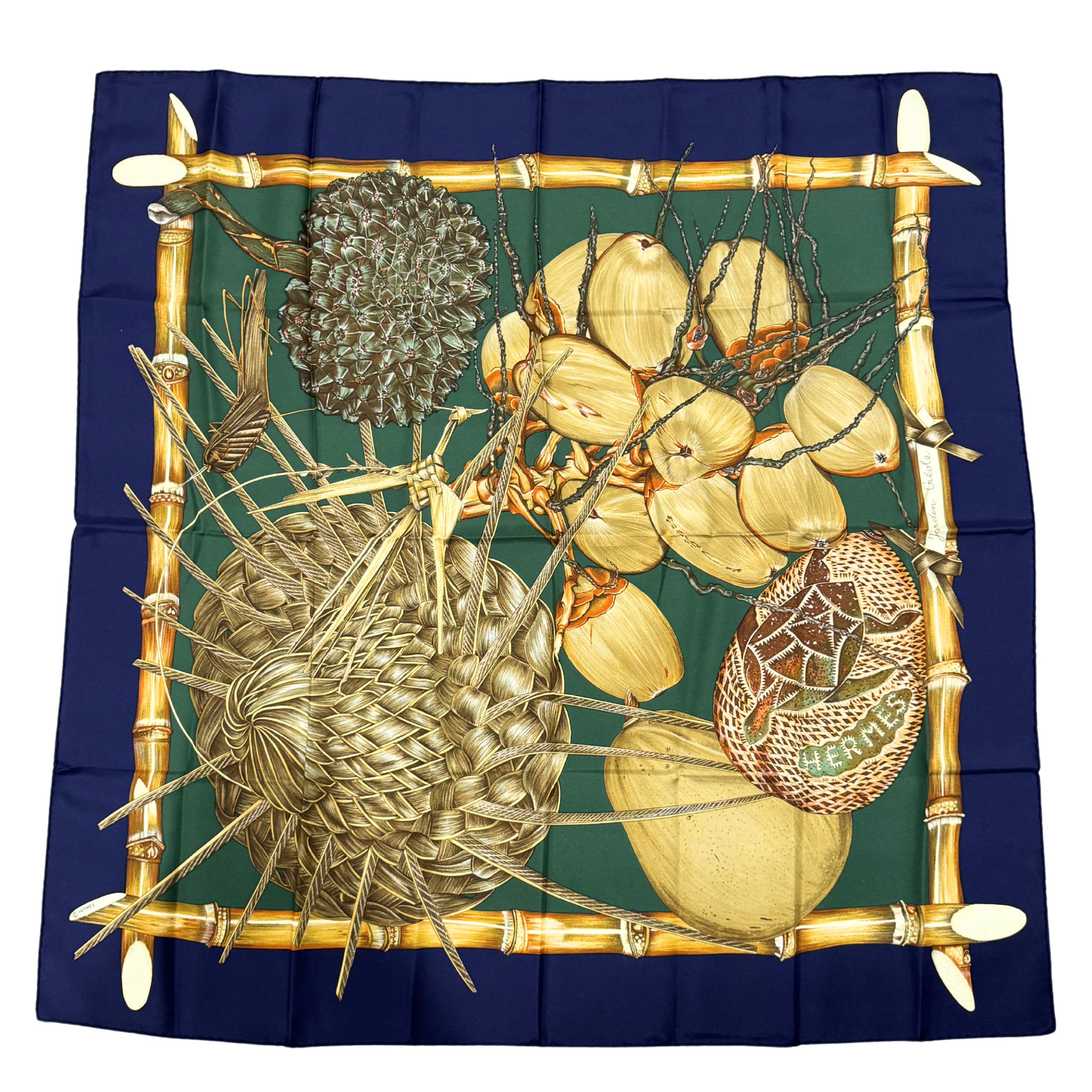 Hermès Jardin Créole Foulard Silk Scarf by Valérie Dawlat-Dumoulin