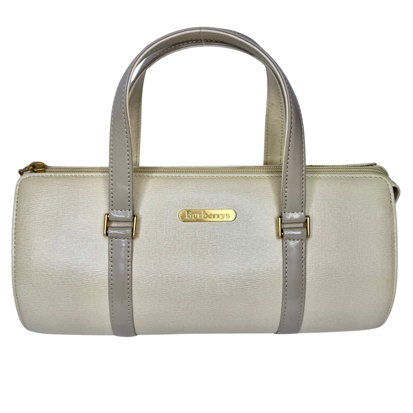 Burberry Mini Boston Bag Leather Beige
