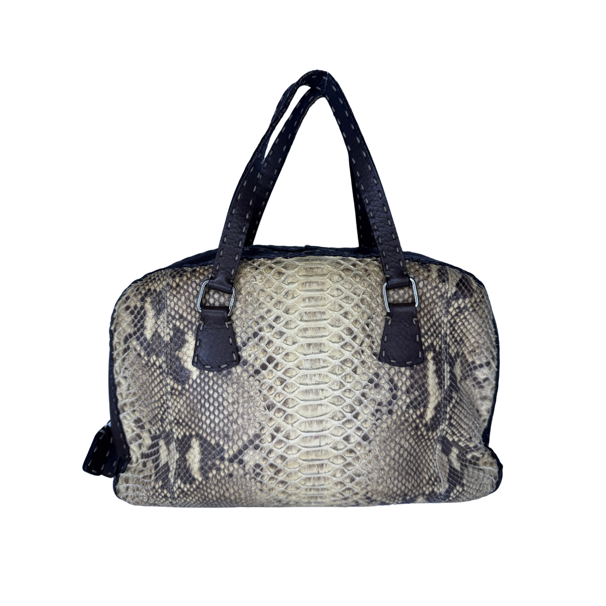 Fendi Selleria Snakeskin Leather Shoulder Bag