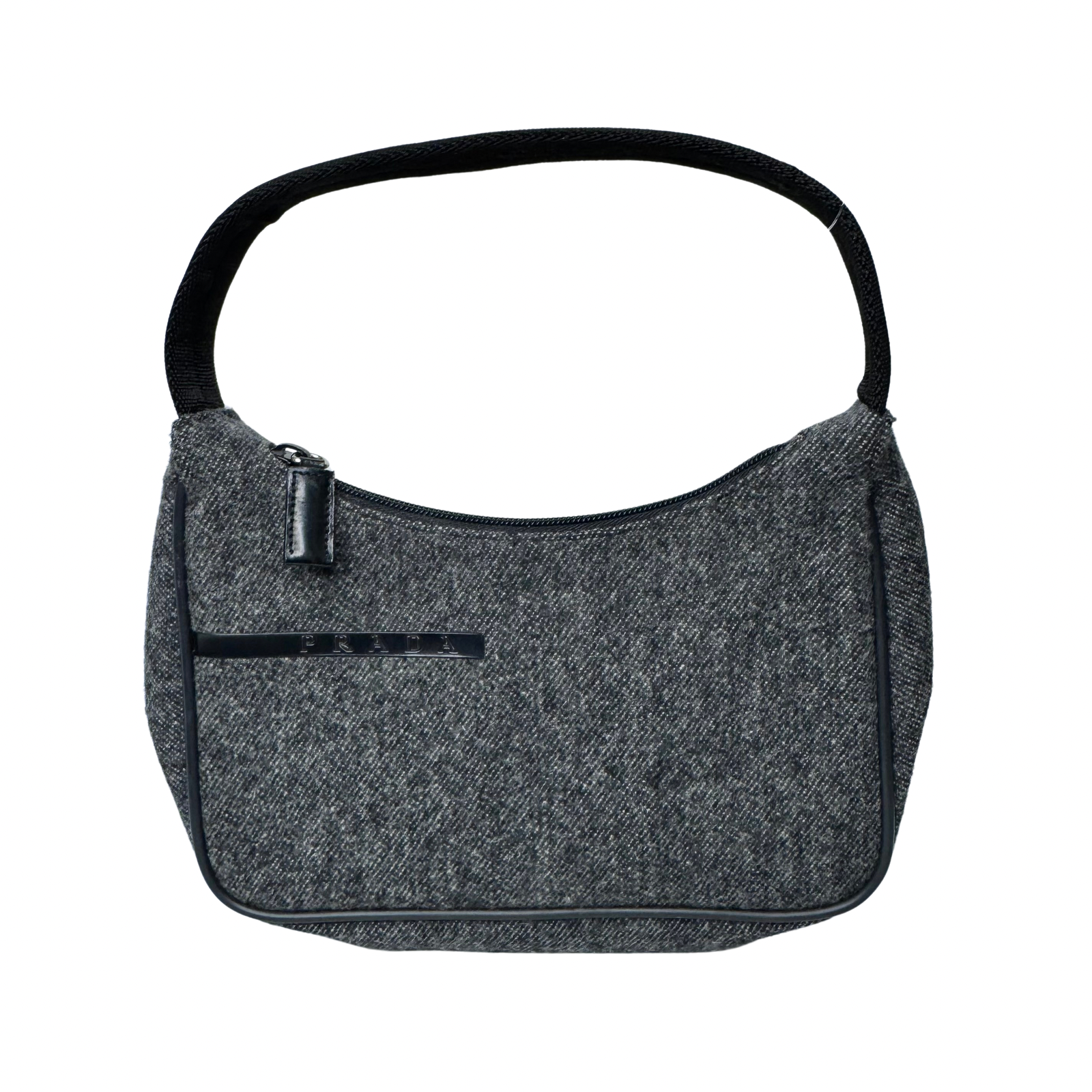 Prada SS Wool Canapa Sport Hobo Shoulder Bag – Grey