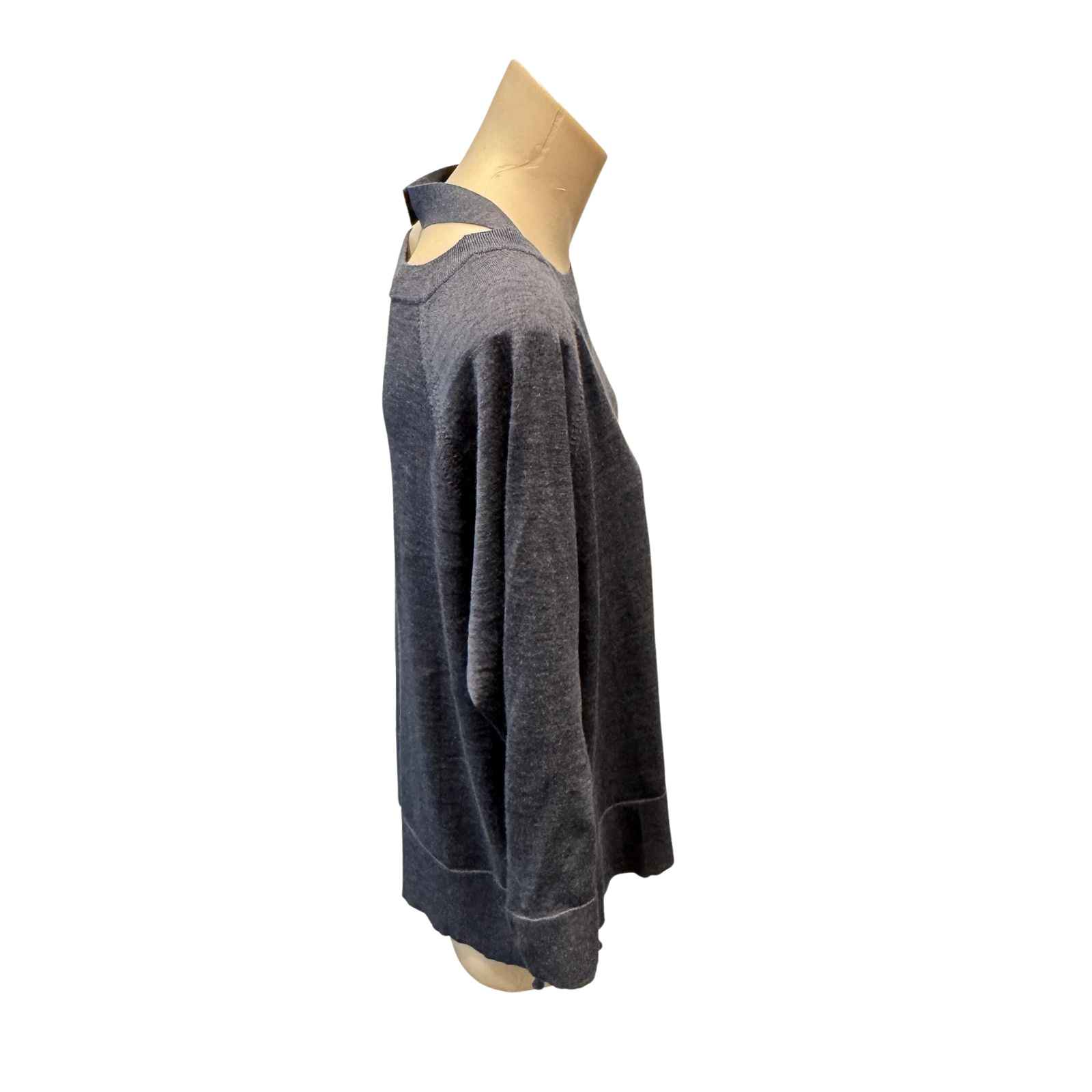 Prada Virgin Wool Relaxed Knit Sweater Grey