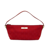 Gucci Cherry Red GG Monogram Boat Pochette Bag