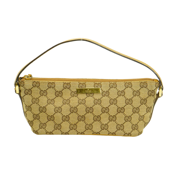 Gucci Beige GG Monogram Boat Pochette Bag