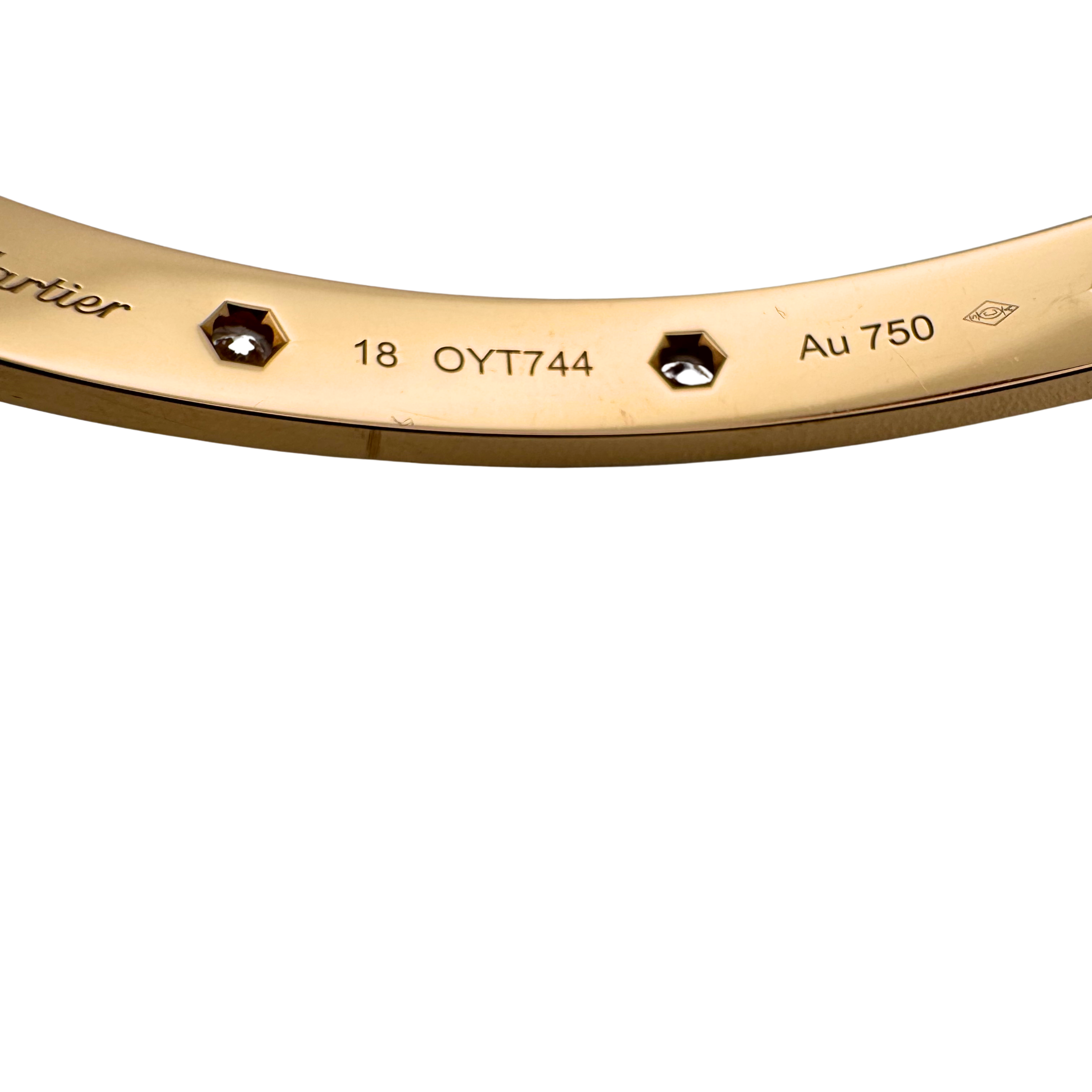 Cartier Love Bracelet Classic model 10 Diamonds size 18