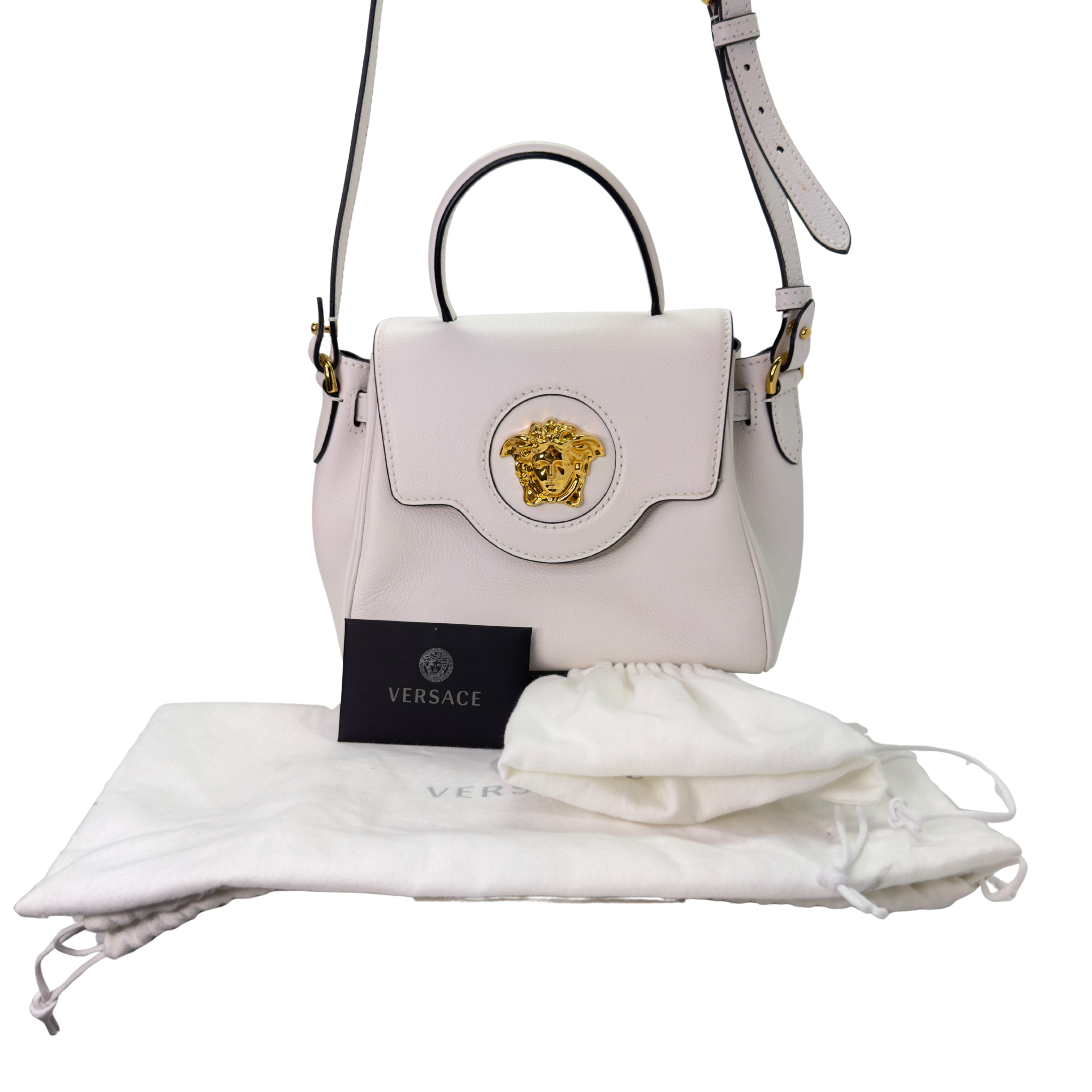 Versace La Medusa Small Crossbody Bag White