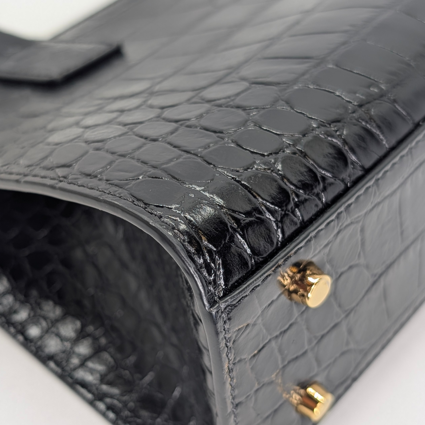Versac Croc-Effect Medusa '95 Tote Bag Black
