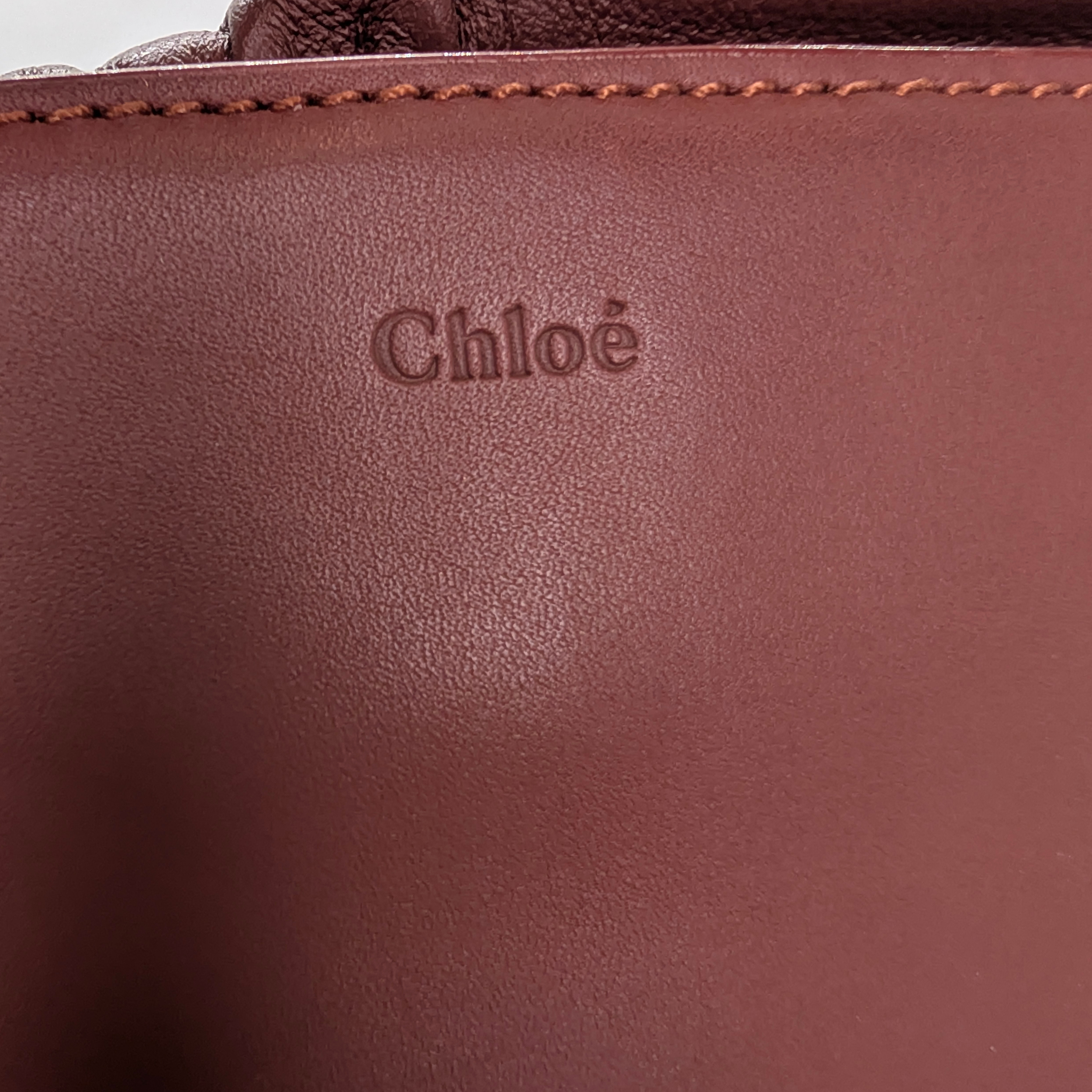 Chloé Mate Gusset Leather Shoulder Bag Brown