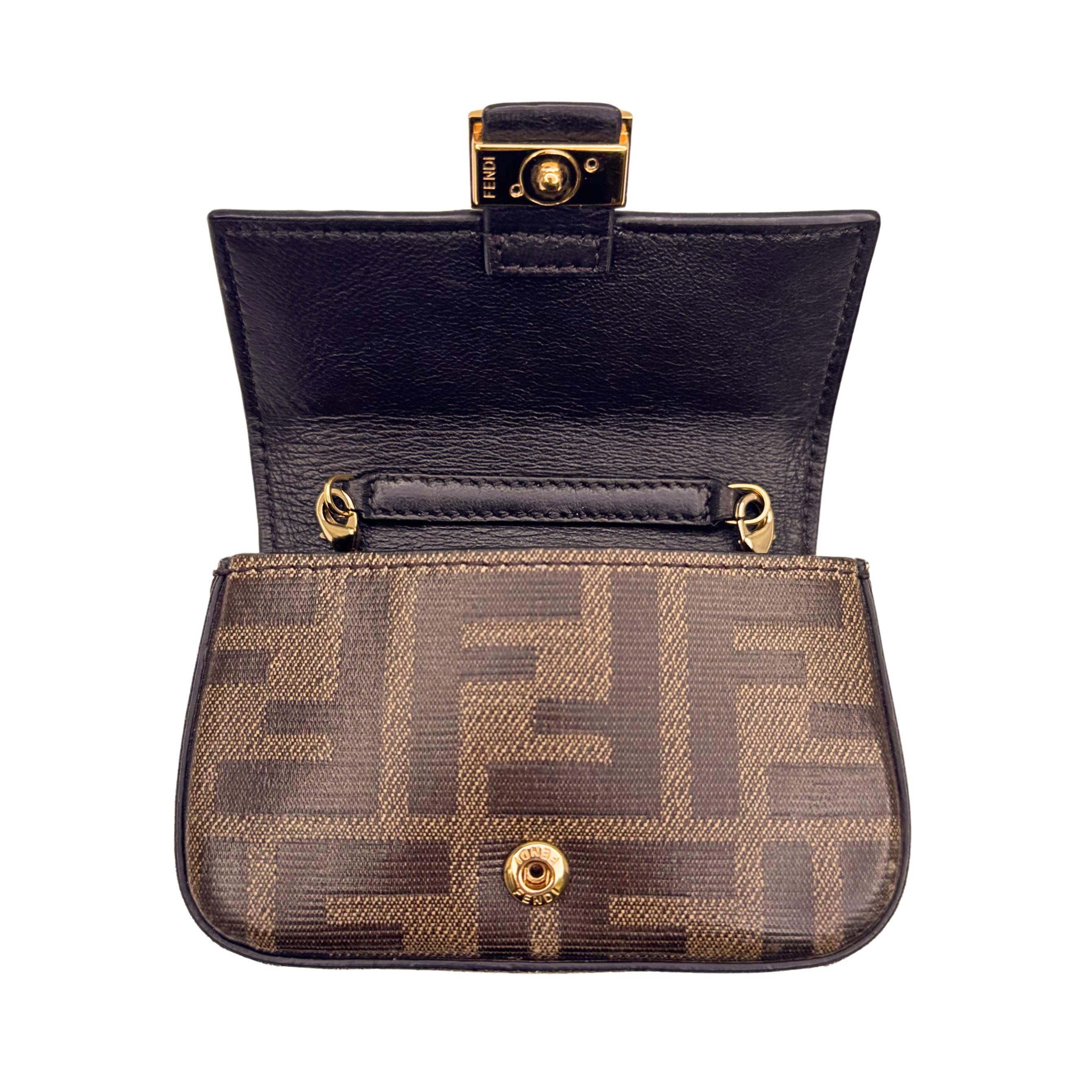 Fendi Nano Baguette Crossbody Bag Brown