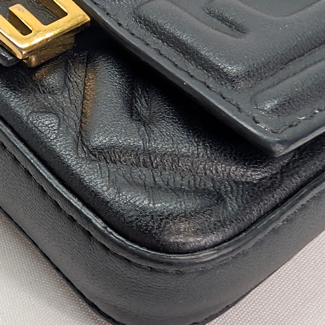 Fendi Nano Baguette Charm Bag Black